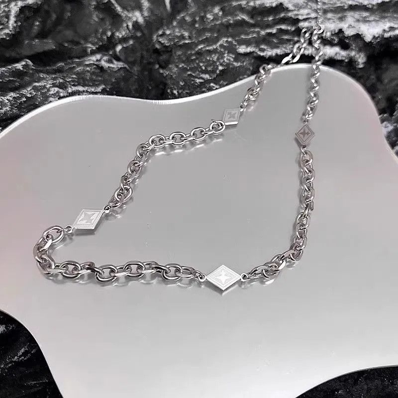 Jewelry Big O chain Square Shape Pendant Necklace Size ONE SIZE - 4 Thumbnail