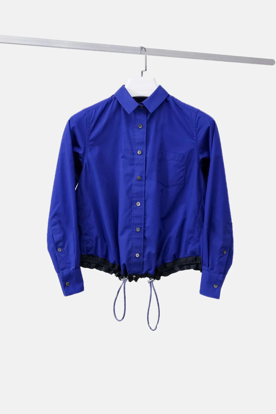 Sacai Sacai Luck SS/15 Blue Drawstring Button Up Shirt Size S / US 4 / IT 40 - 1 Thumbnail
