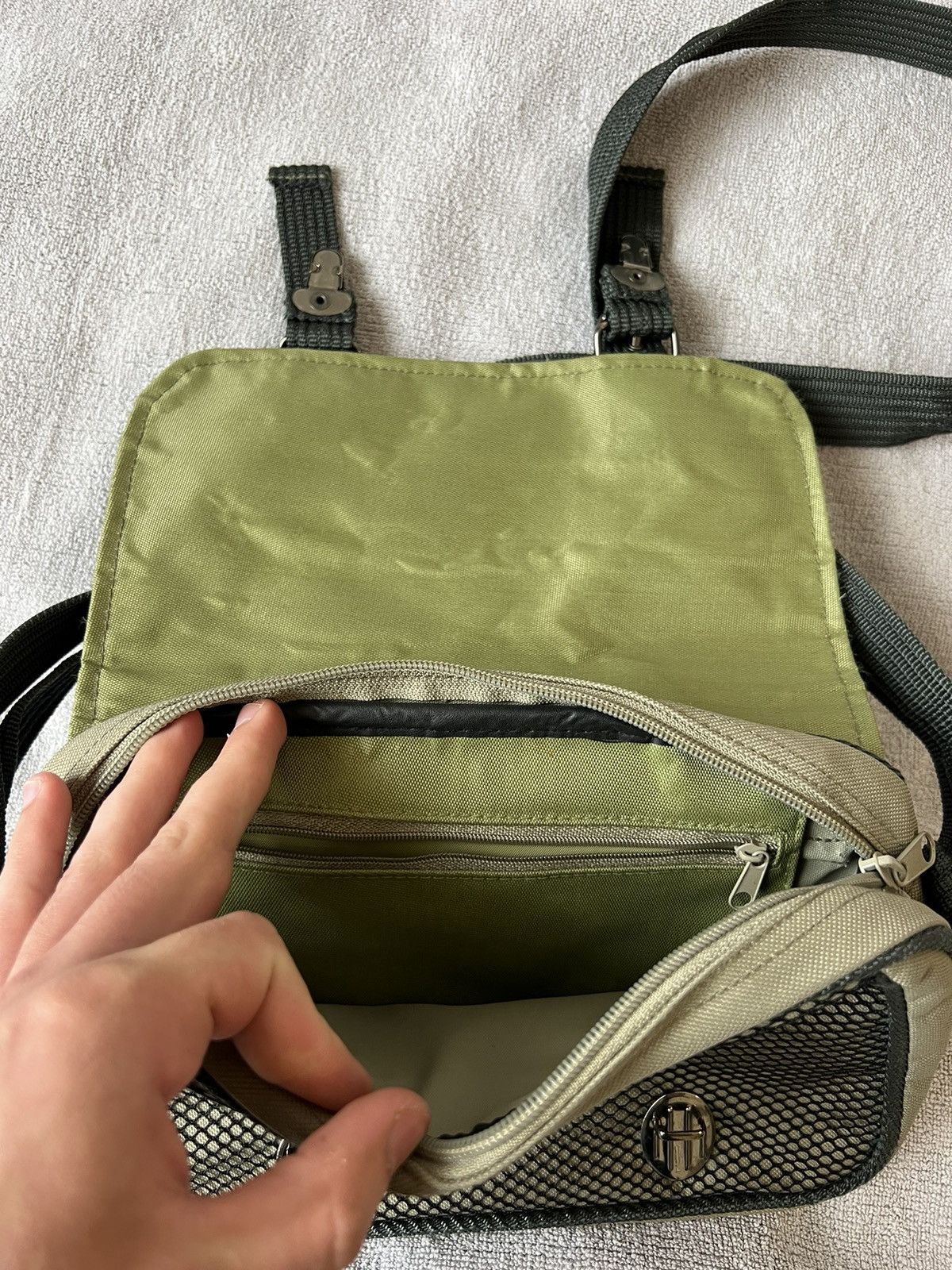 If Six Was Nine × Le Grande Bleu (L.G.B.) Vintage diesel style camouflage avant garde military bag Size ONE SIZE - 8 Thumbnail