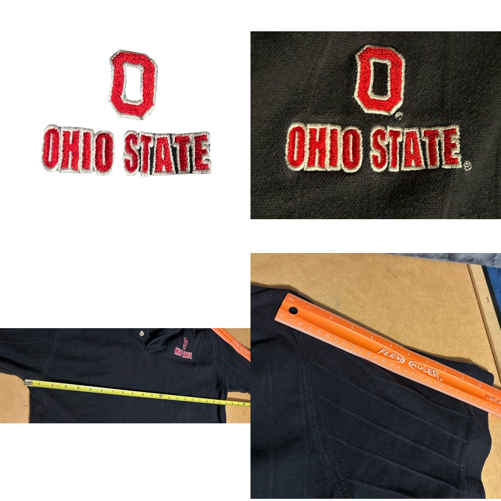 Vintage VINTAGE Cadre Athletic Polo Shirt Men L Black Ohio State Buckeyes Short Sleeve Ribbed Pin Stripes Polo Shirt Men L Black Ohio State Buckeyes Size US L / EU 52-54 / 3 - 8 Thumbnail