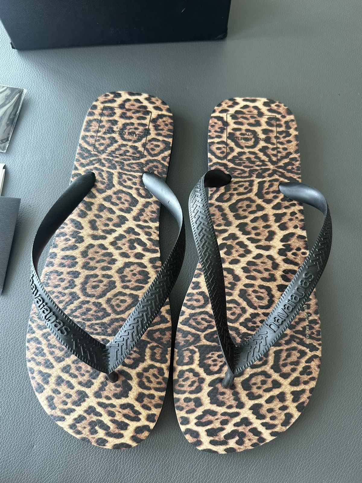 Saint Laurent Paris Brand New Limited Edition Leopard Rubber Sandal Slides Size US 11.5 / EU 44-45 - 5 Thumbnail