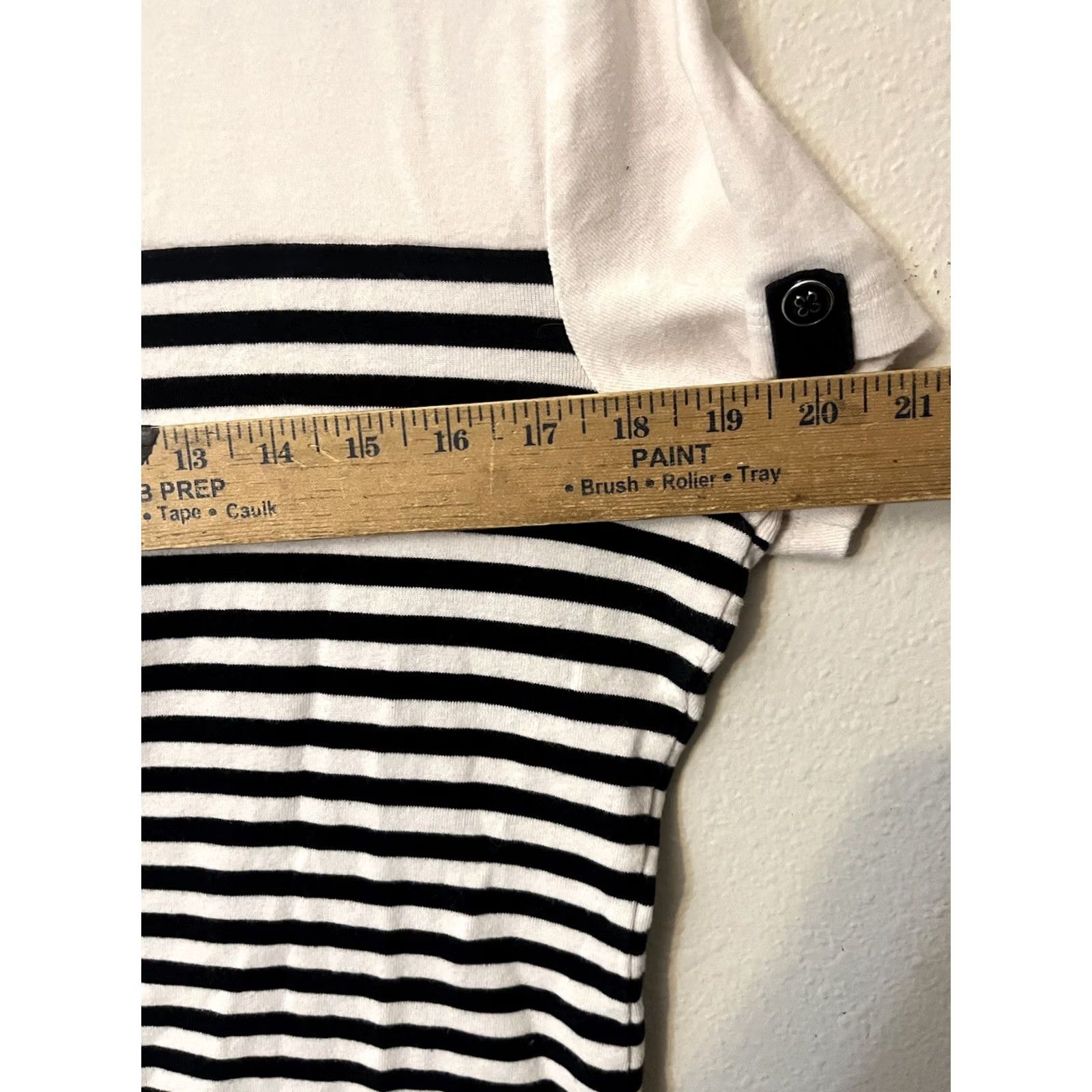 Vintage Karen Scott Striped T-Shirt PL Blue White Round Neck Long Sleeve Women Size L / US 10 / IT 46 - 5 Thumbnail