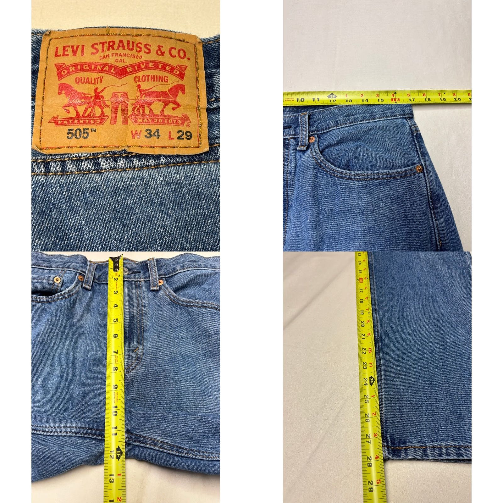 Levi's Levi's 505 Regular Fit Straight Leg Jeans Medium Wash Mens W34 L29 Size US 34 / EU 50 - 8 Thumbnail