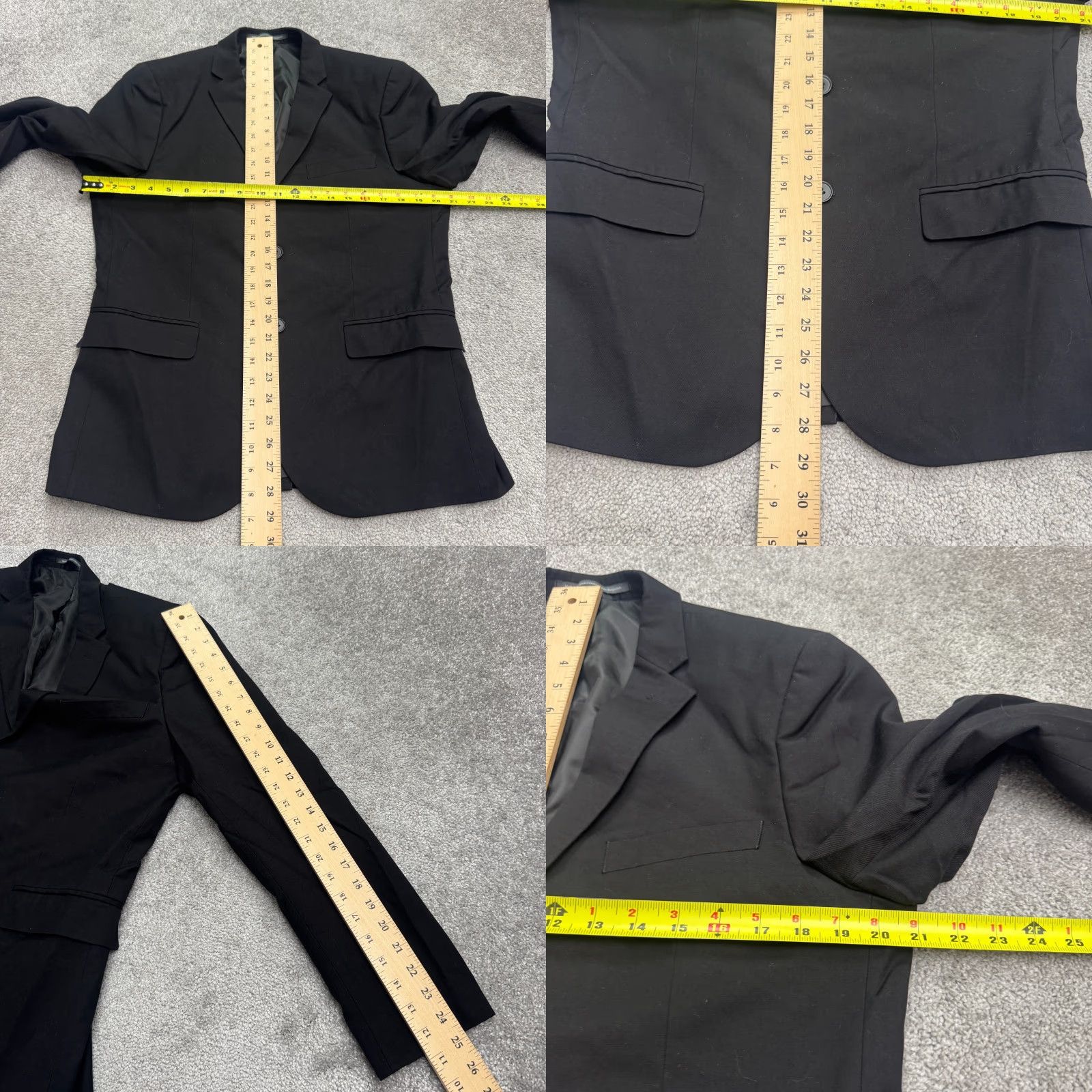 H&M H&M Slim Fit Blazer Suit Jacket Mens 40R Black Notch Lapel Single Vented Work Shirt Size 40R - 8 Thumbnail