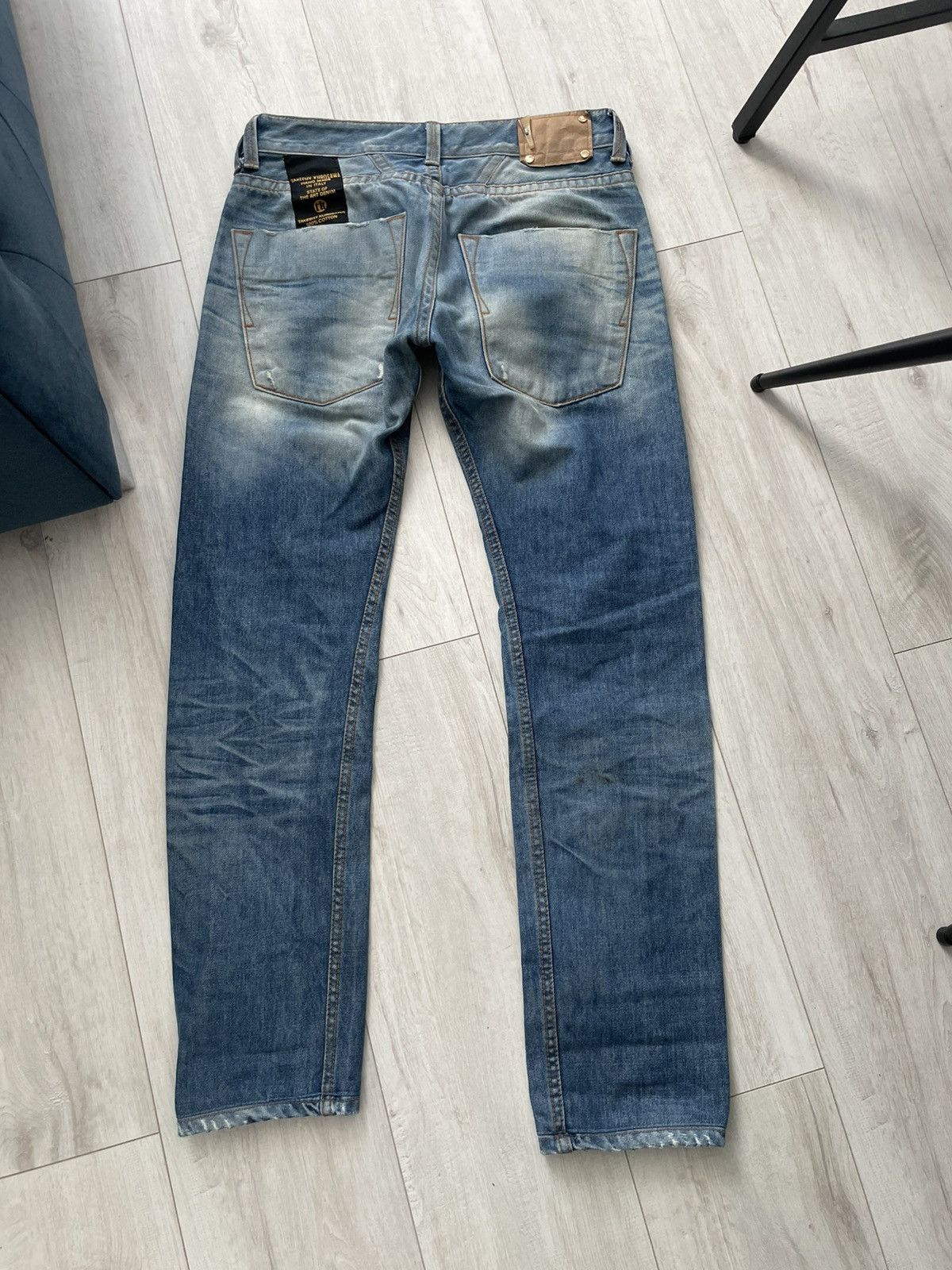 Takeshy Kurosawa Vintage Takeshy Kurosawa Japan Distressed Denim Jeans RARE Size US 32 / EU 48 - 1 Thumbnail