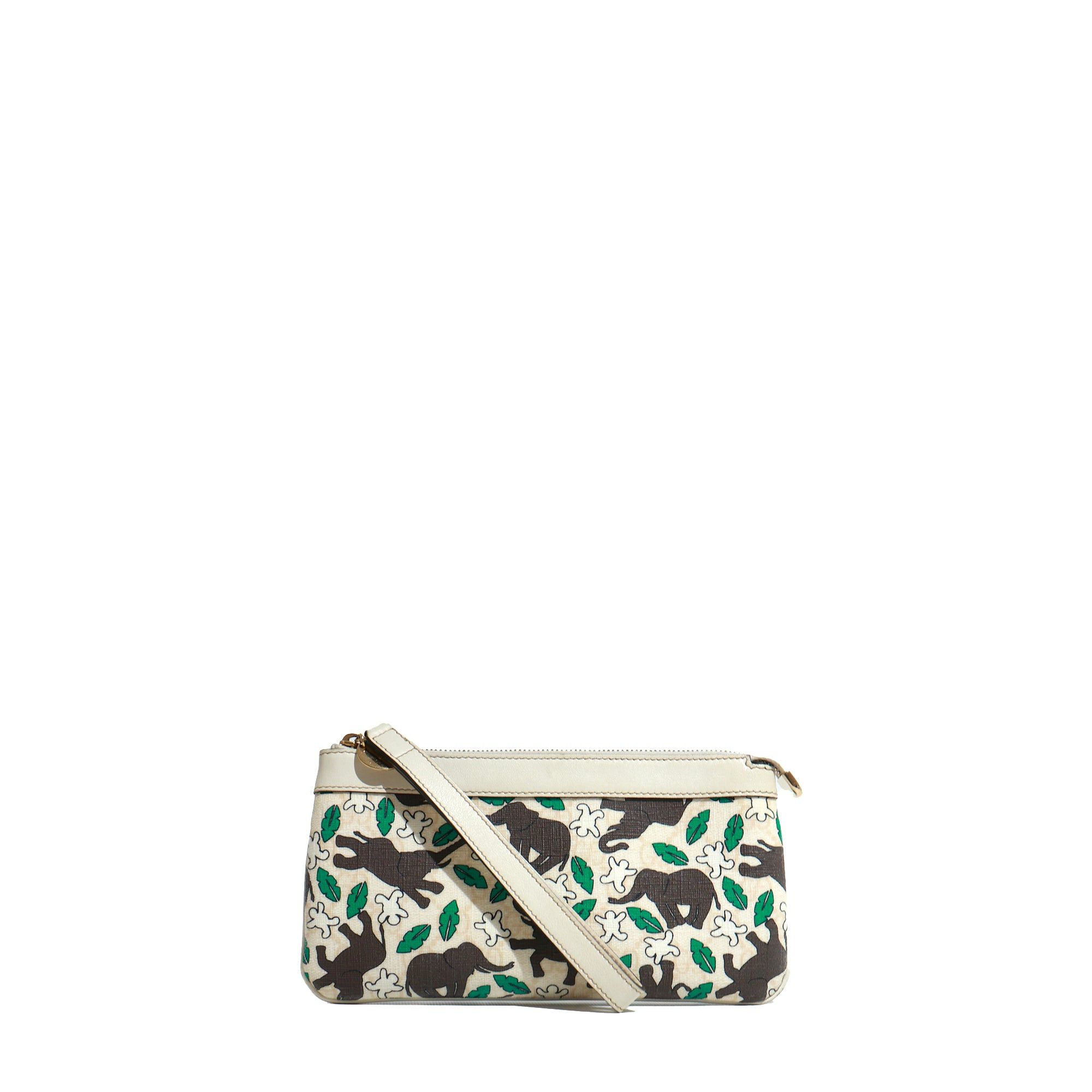 image of Gucci - Gucci X Unicef ​​clutch In Monogram Canvas And White Leather, Women's