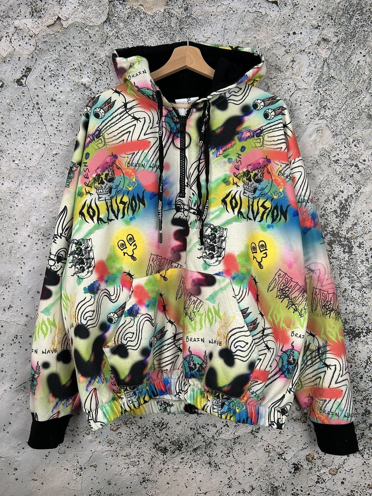 Asos Collusion Art Graphic Sketch Hoodie Streetwear Punk Hype Size US M / EU 48-50 / 2 - 1 Thumbnail