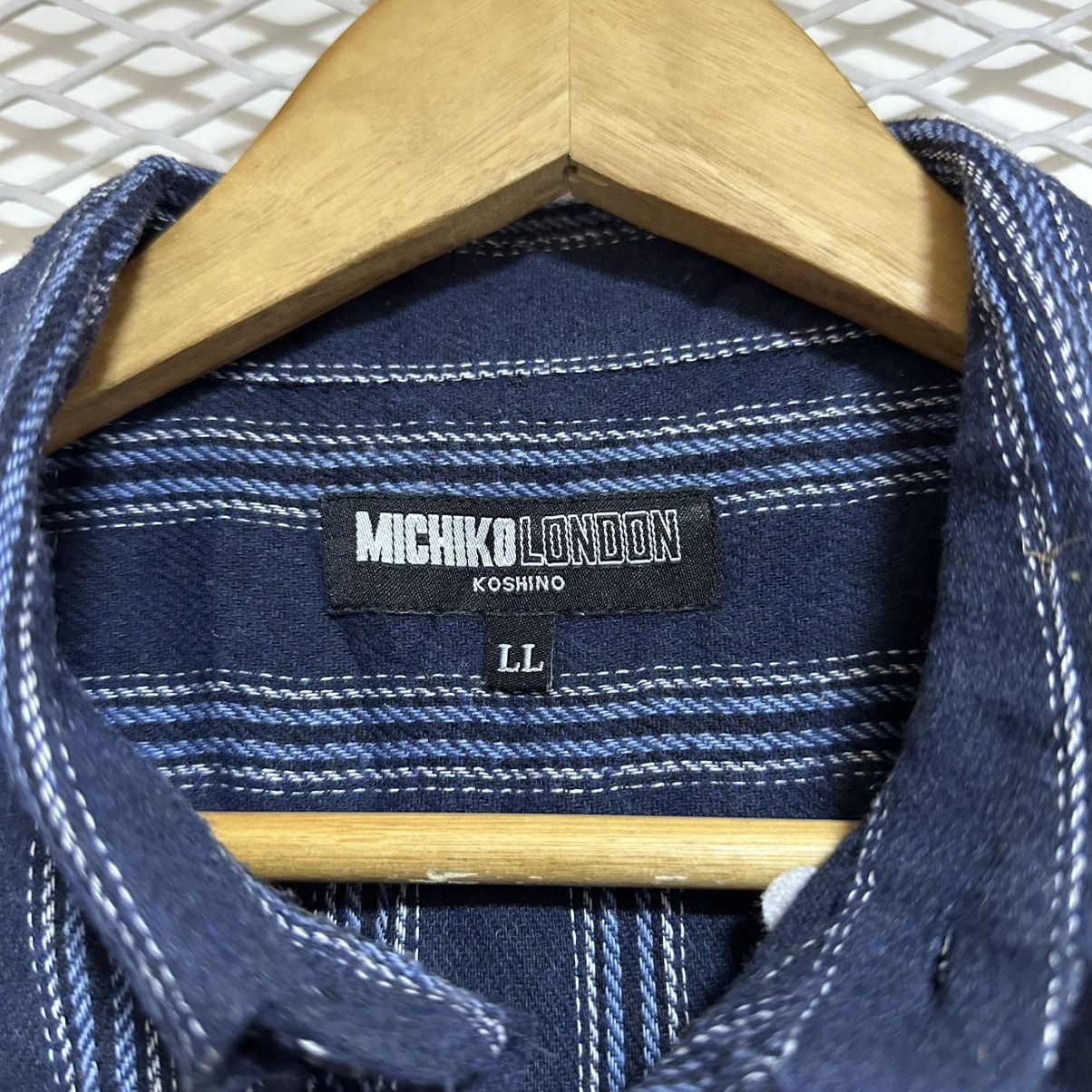 Michiko Koshino London Vintage Striped Flannel Michiko Koshino London Size US L / EU 52-54 / 3 - 7 Thumbnail
