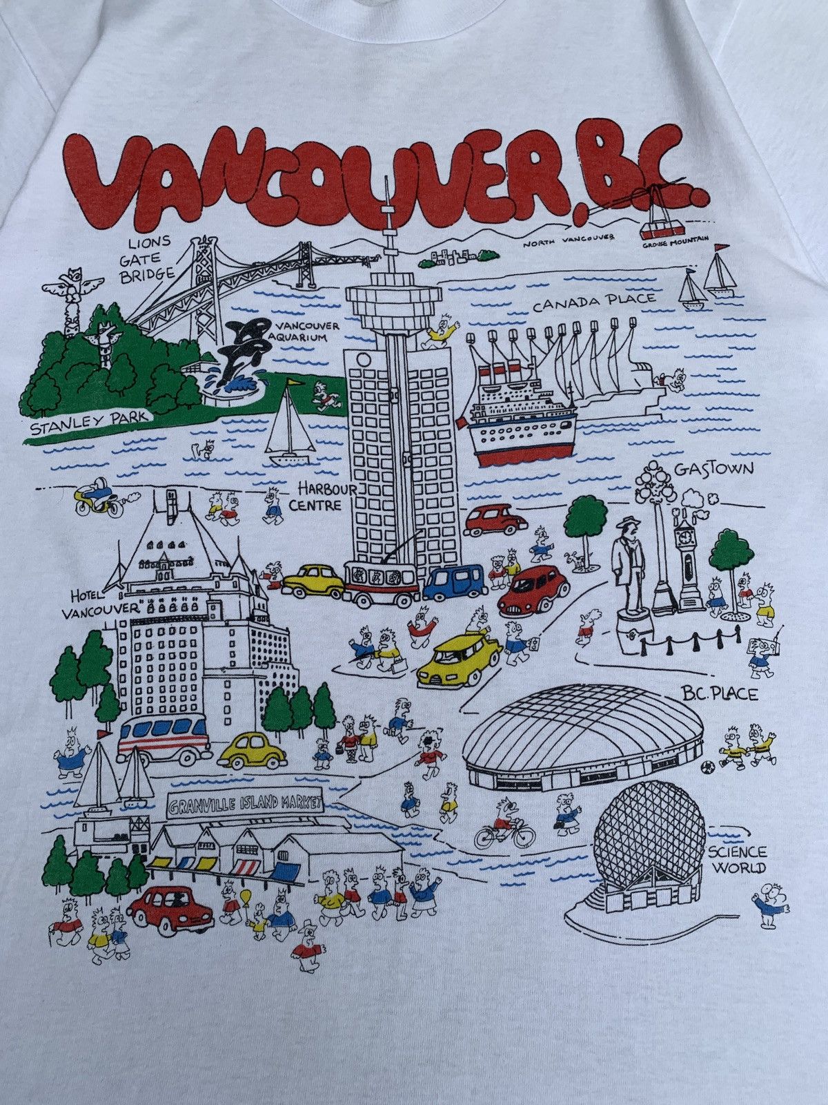 Vintage 1990s Vintage Vancouver BC Canada States Art Graphic Tee Size US M / EU 48-50 / 2 - 2 Thumbnail