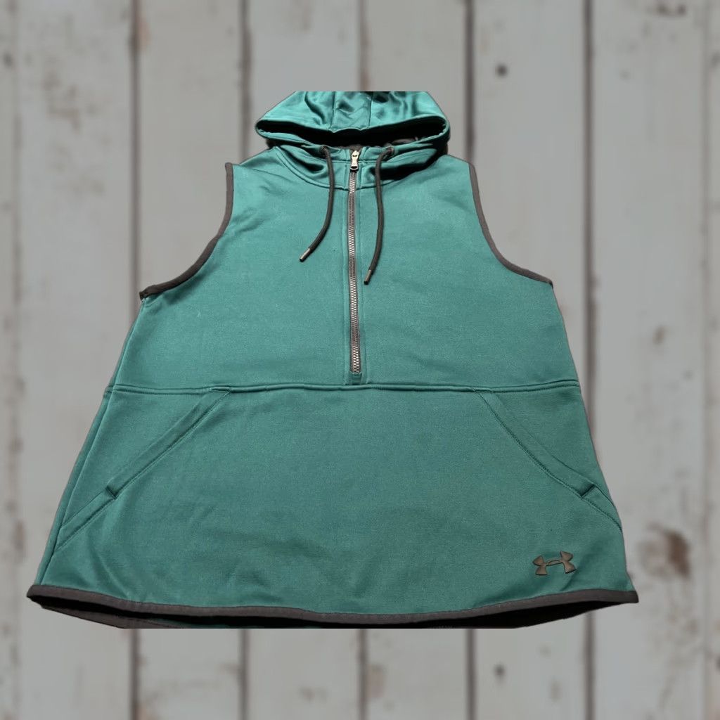 Under Armour VINTAGE Under Armour Women's Vest Fleece Water Resistant Moisture Wicking Green Medium Activewear Size M / US 6-8 / IT 42-44 - 1 Thumbnail