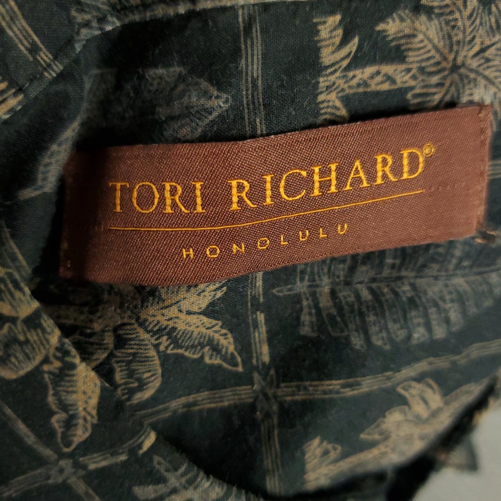 Tori Richard Tori Richard Shirt Mens Large Black Hawaiian Button Up Short Sleeve Geometric Pattern Size US L / EU 52-54 / 3 - 6 Thumbnail