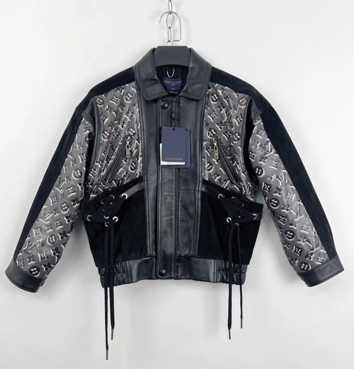 Louis Vuitton Louis Vuitton Monogram All Over Leather Trim Jacket K12 Size XXS / US 00 / IT 34 - 1 Thumbnail