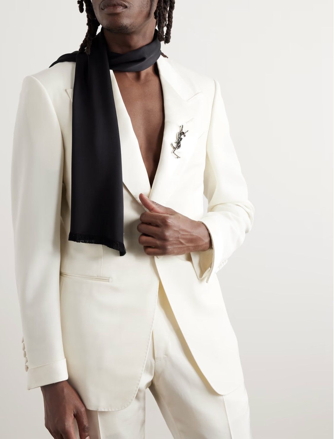 小物 evening scarf in silk satin Evening Scarf in Silk Satin