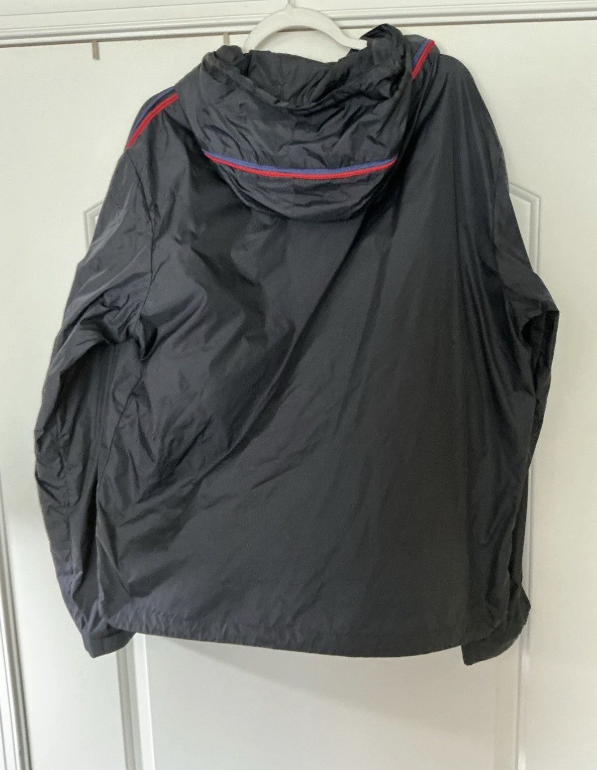 Moncler Moncler Hattab Navy Blue Logo-Appliquéd Shell Hooded Jacket Size US XL / EU 56 / 4 - 2 Thumbnail