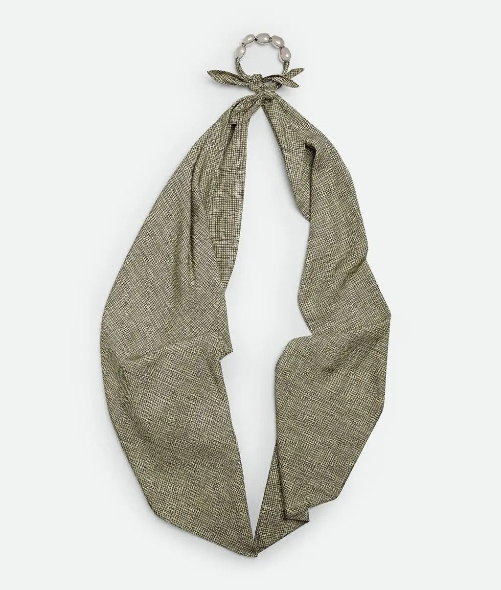 Bottega Veneta o1w1db10825 Size: OS / Printed Viscose Silk Beads Scarf Size ONE SIZE - 1 Thumbnail