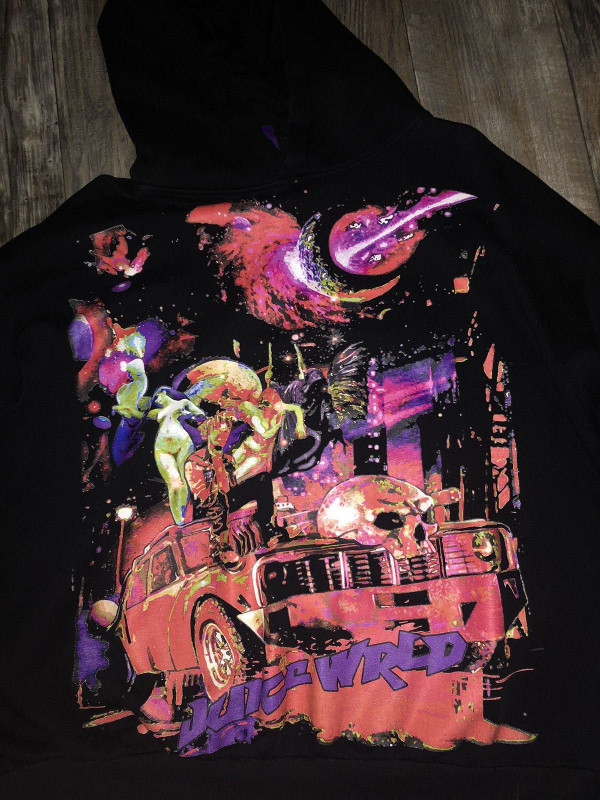 999 Club × Vlone RARE JUICE WRLD X VLONE GALAXY HOODIE | Grailed