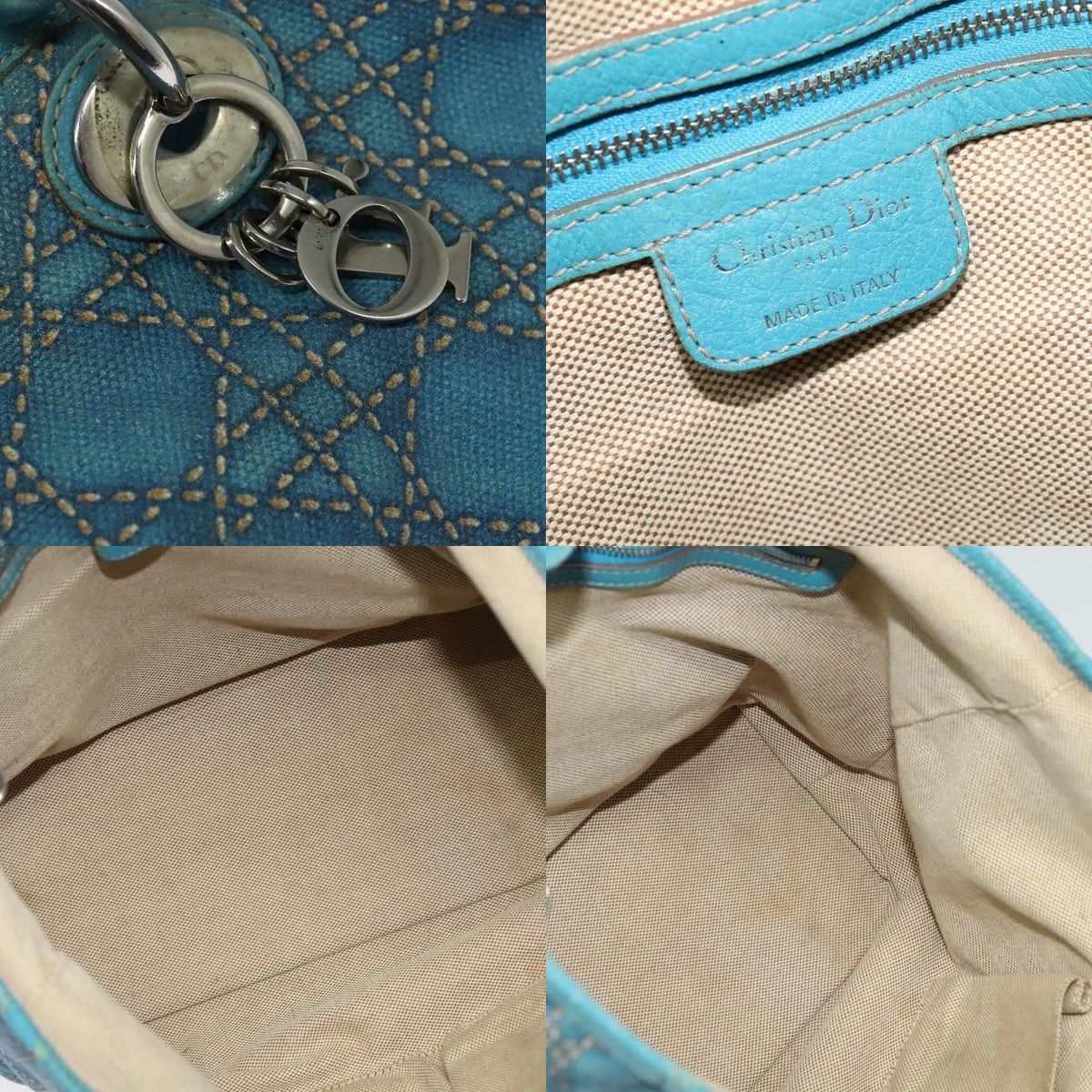 Dior DIOR Canage Tote Bag Coated Canvas Blue Silver Size ONE SIZE - 11 Thumbnail