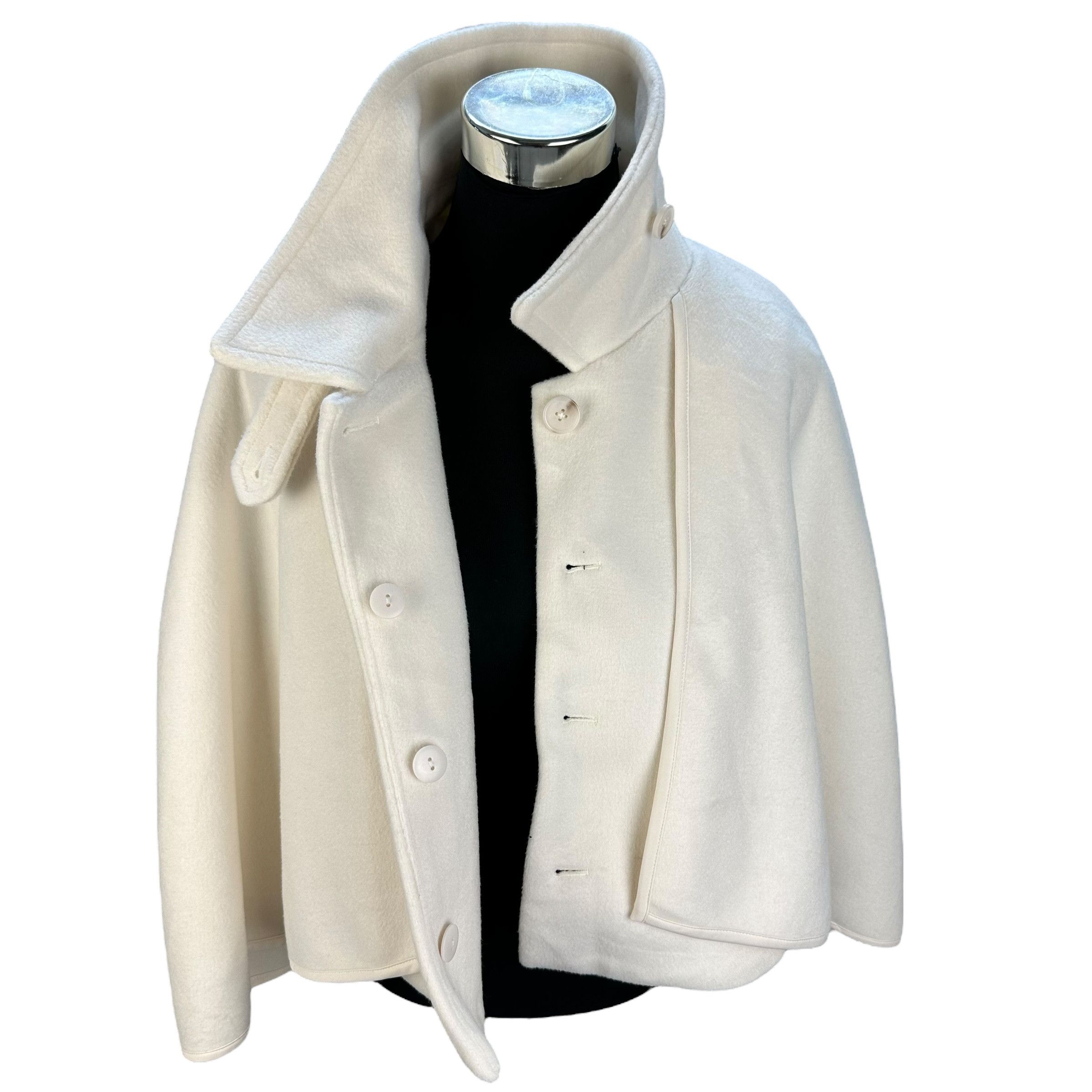 Japanese Brand SNIDEL High Collar White Cape Sleeveless Jacket #A57-1307 Size ONE SIZE - 6 Thumbnail