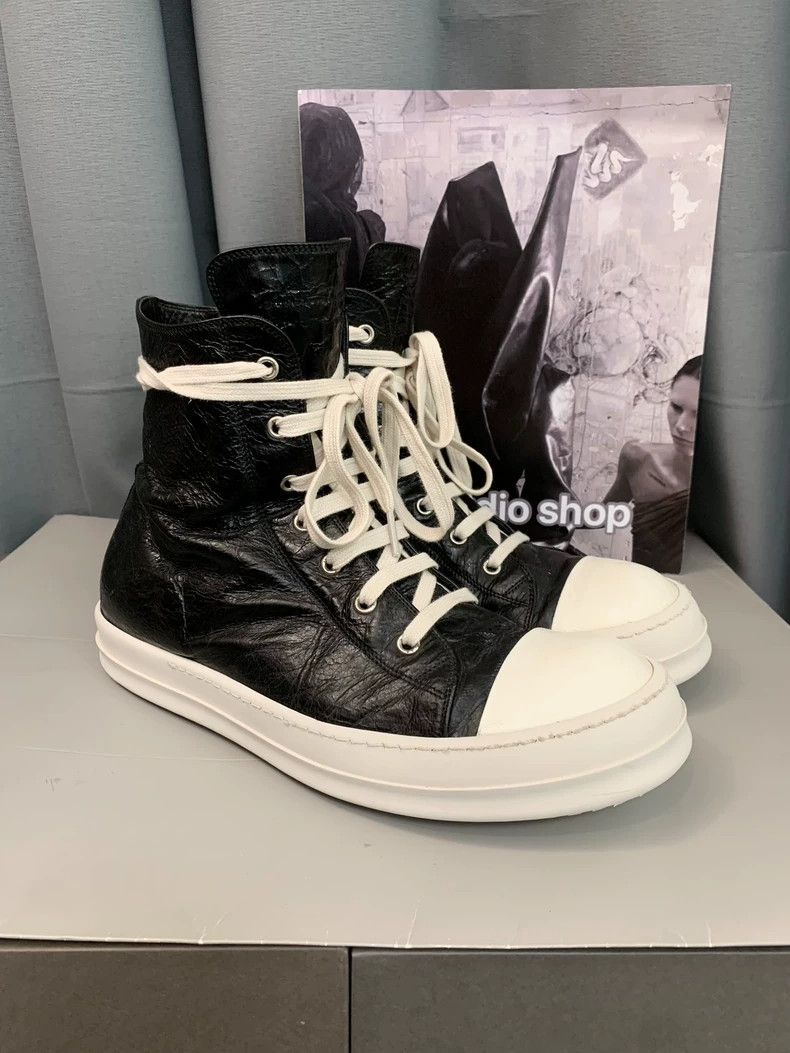 Rick Owens Rick Owens Black and white high-top imitation Converse sne Size US 10 / EU 43 - 2 Thumbnail