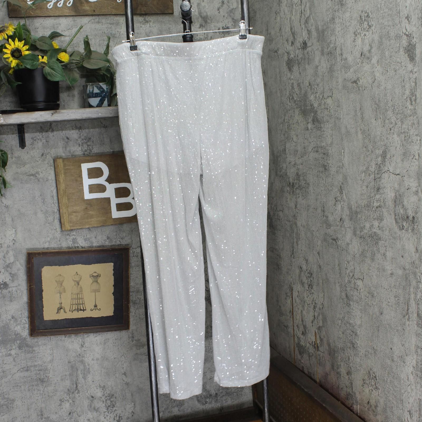 Designer Nwt Wild Fable Leg Holiday Sequin Pants 91904446 Gray 2xl Size 42" / US 20 - 2 Thumbnail