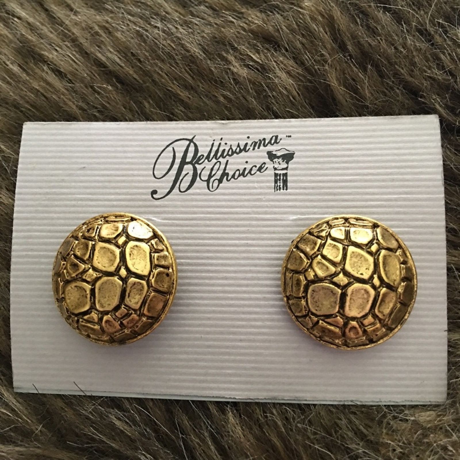 Jewelry Vintage Bellissima Choice gold tone button earring Size ONE SIZE - 2 Thumbnail