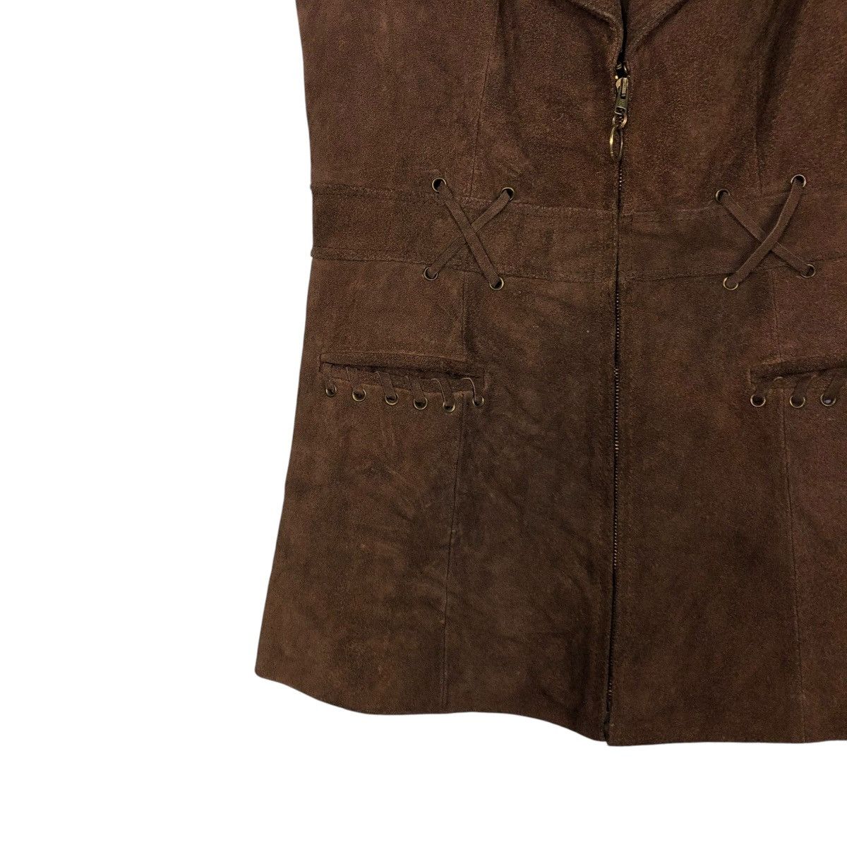 Japanese Brand VINTAGE BIKER LEATHER JACKET SLEEVE LESS SHYNE ISSEY MIYAKE Size US M / EU 48-50 / 2 - 6 Thumbnail