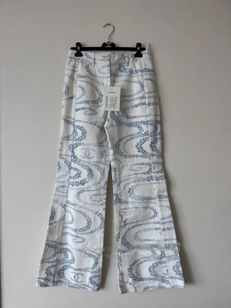 Chanel Chanel White printed jeans Size 25" / US 0 / IT 36 - 1 Thumbnail
