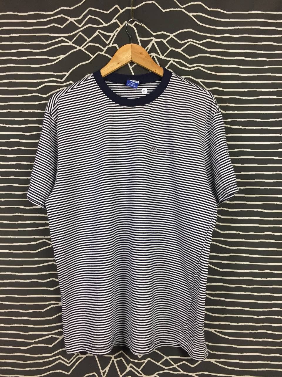 Champion × Vintage Vtg Champion Authentic Athletic Apparel Striped Tee Size US L / EU 52-54 / 3 - 2 Thumbnail