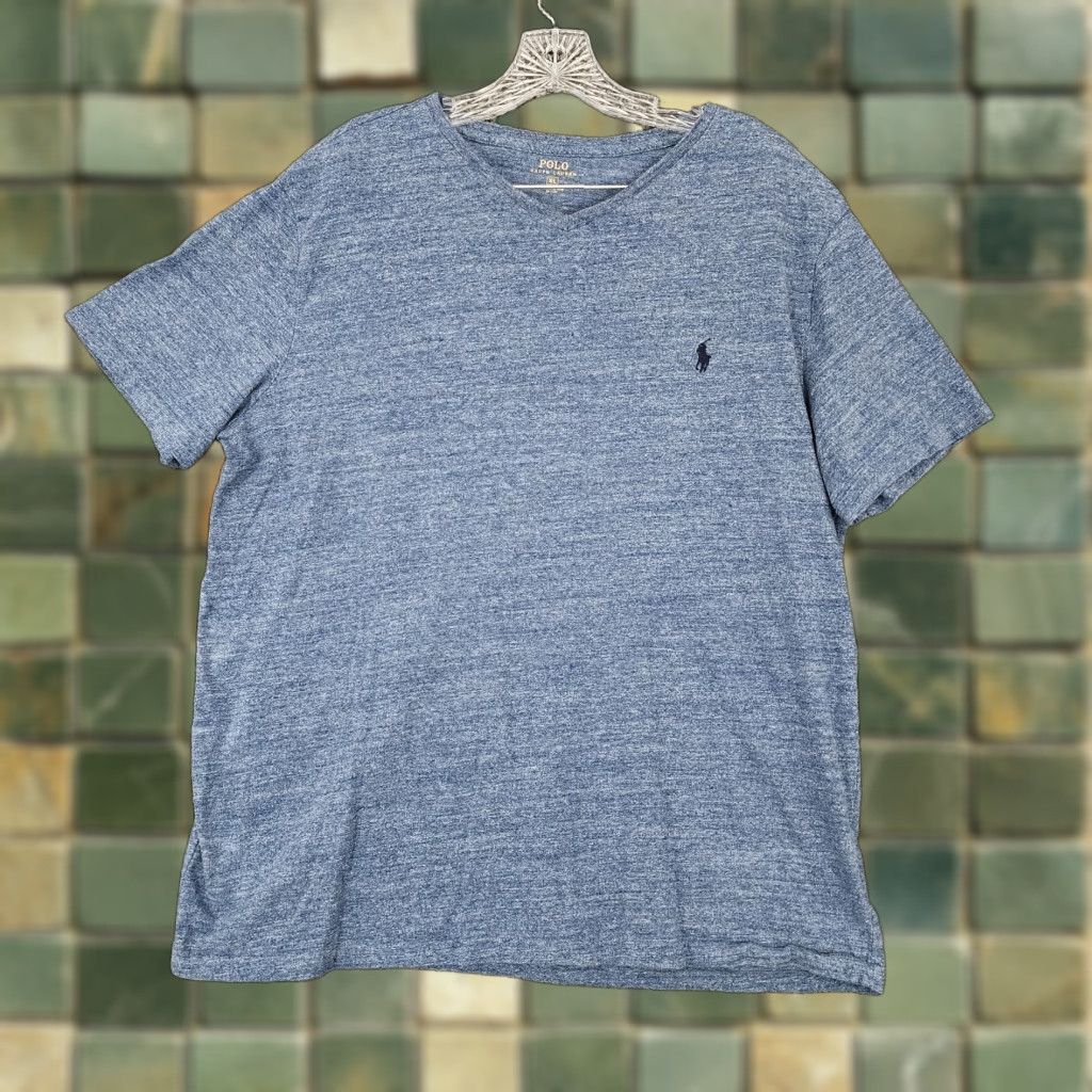 Polo Ralph Lauren Polo Ralph Lauren T-Shirt V-Neck, Short Sleeve, Blue, XL, Men Size US XL / EU 56 / 4 - 1 Thumbnail