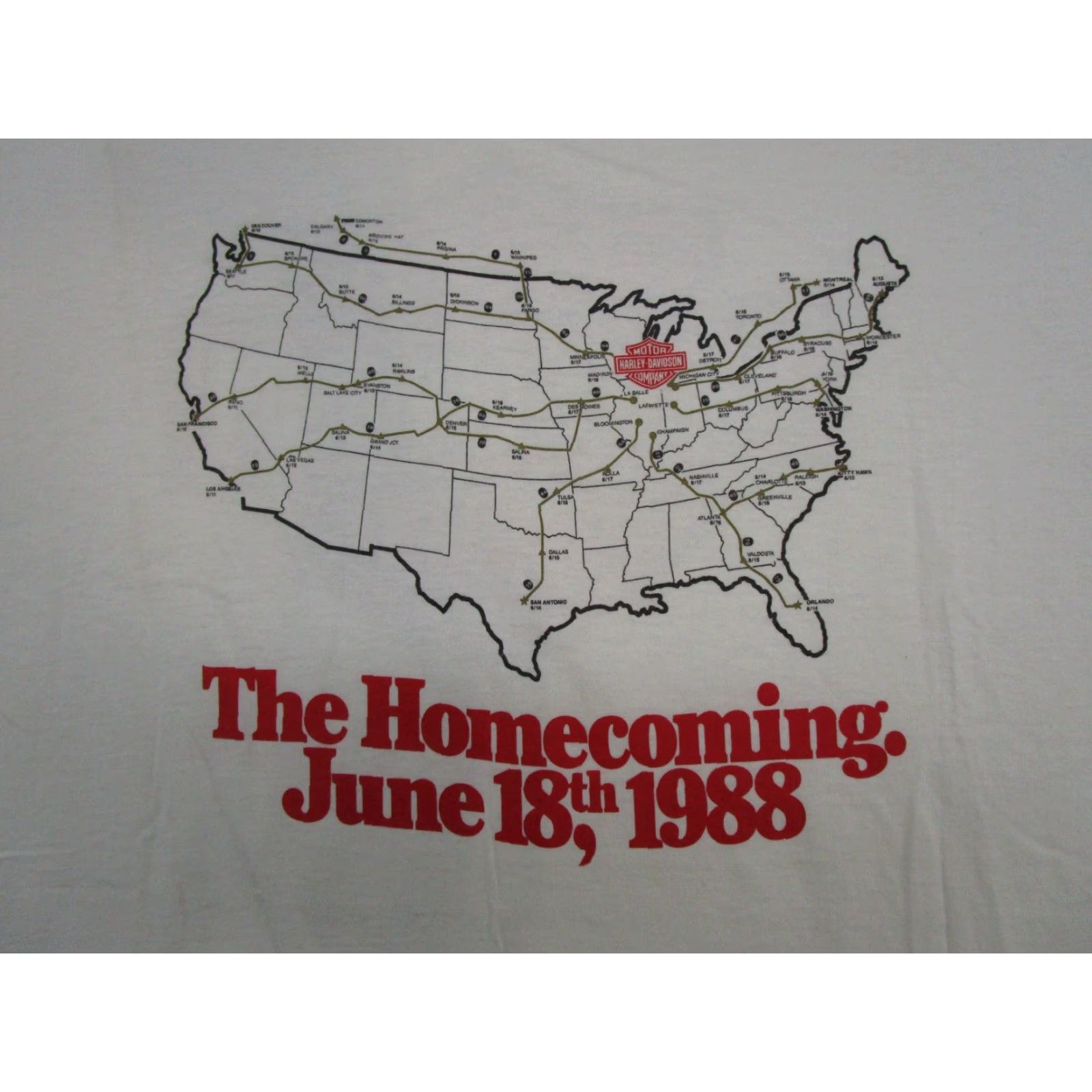 Harley Davidson VINTAGE Harley Davidson The Homecoming 80s 1988 XL T Shirt Size XL White Mens Size US XL / EU 56 / 4 - 2 Thumbnail