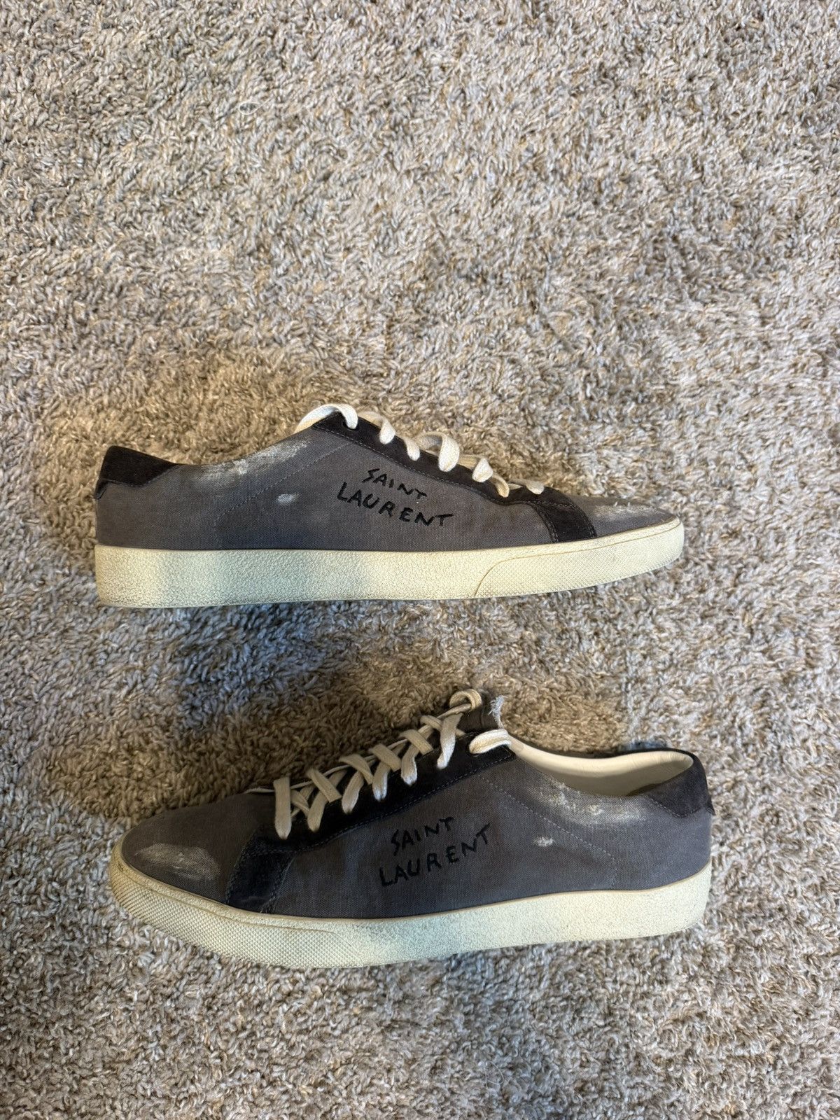 Yves Saint Laurent Saint Laurent SL/06 Distressed Court Classic Grey Size US 14 / EU 47 - 1 Thumbnail