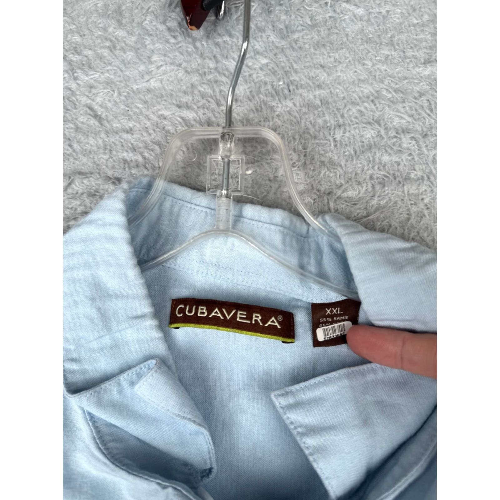 Cubavera Cubavera Shirt Men 2XL Blue Hawaiian Ramie Rayon Blend Short Sleeve Button-Up Casual, Party/Cocktail, Travel Aloha, Beach, Vacation, Resort Mens Size US XXL / EU 58 / 5 - 6 Thumbnail