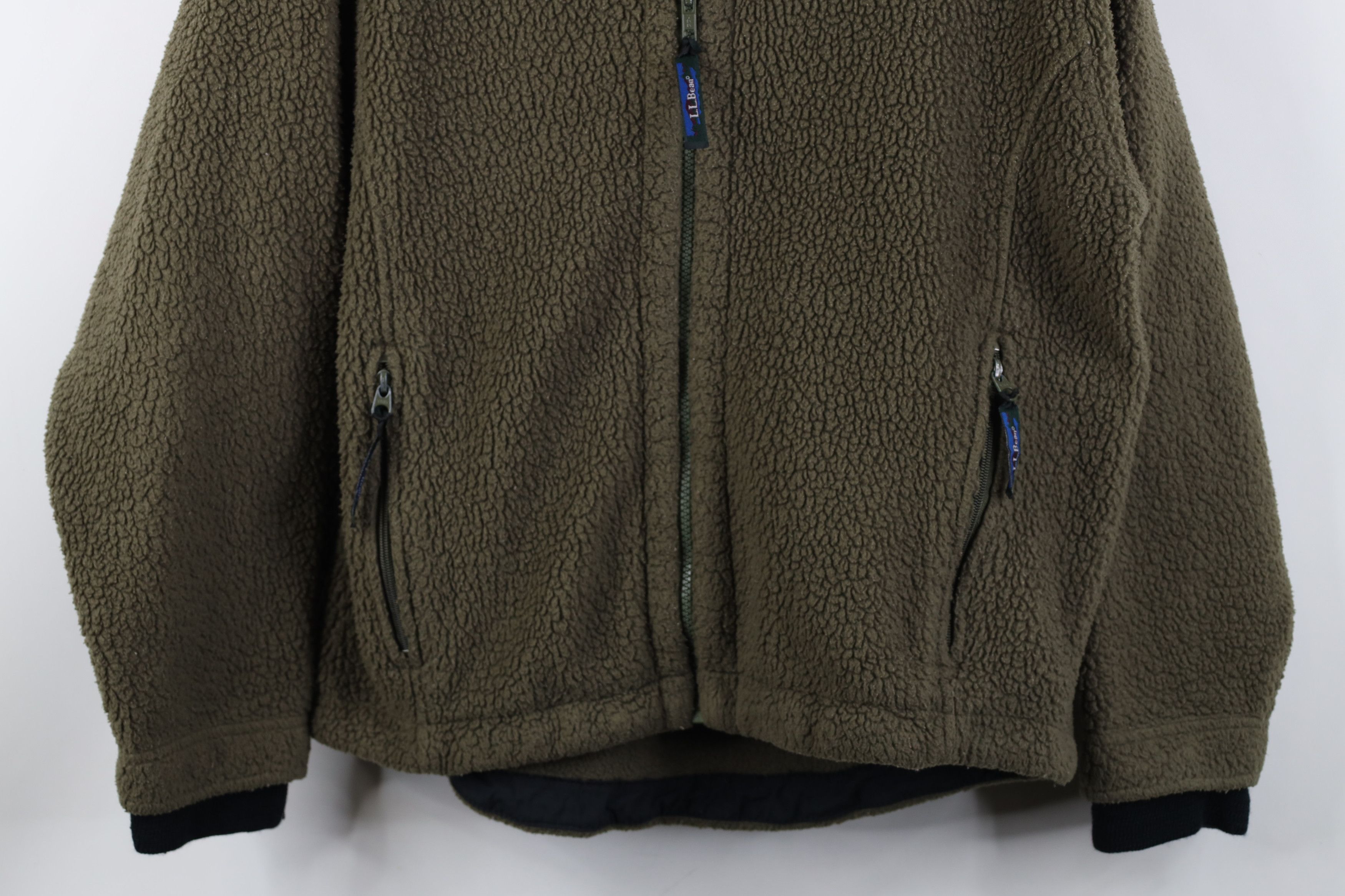 L.L. Bean Vintage 90s LL Bean Deep Pile Fleece Full Zip Jacket Green Size L / US 10 / IT 46 - 3 Thumbnail