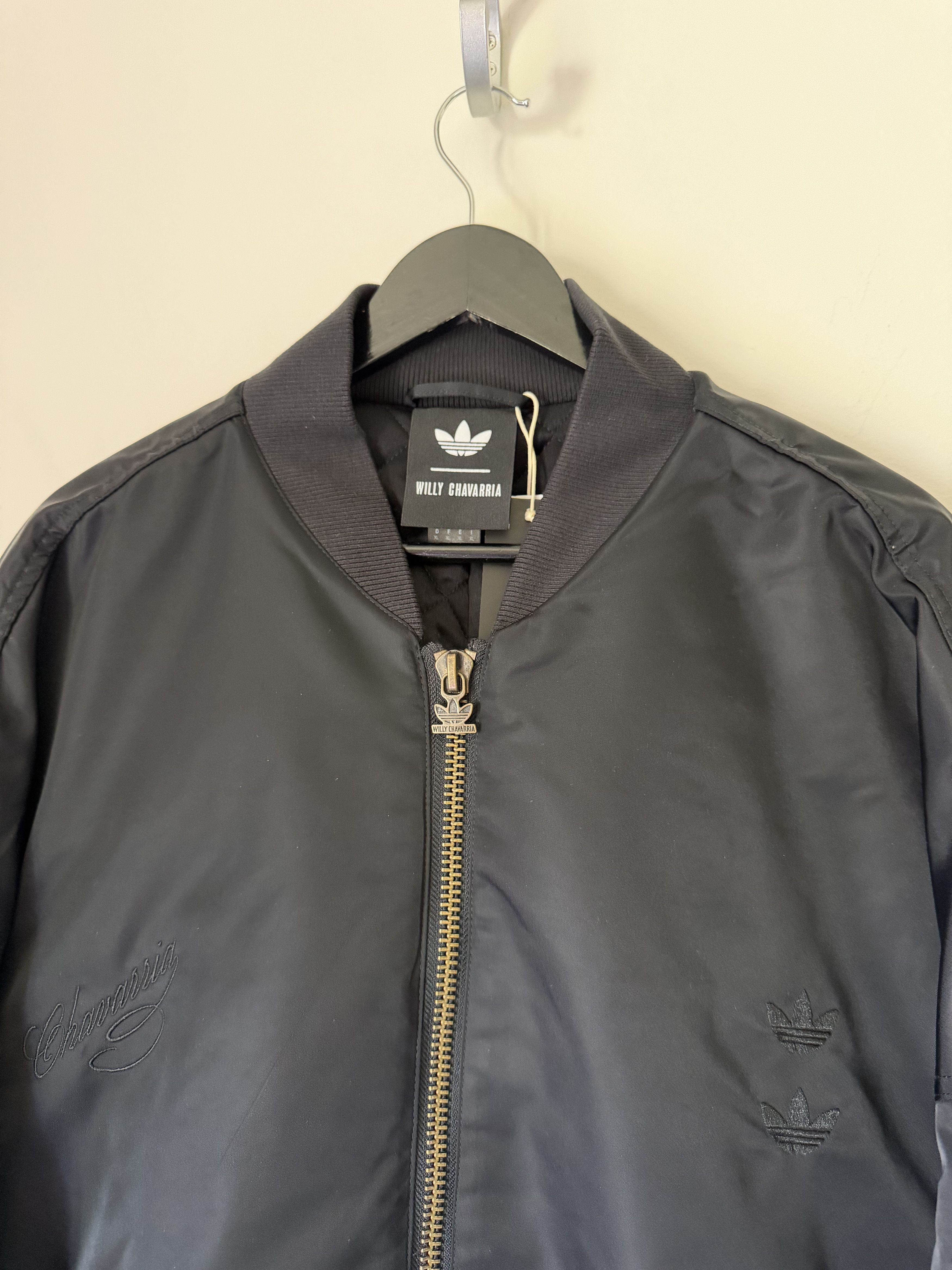 Adidas × Willy Chavarria Willy Chavarria Adidas Satin Bomber Jacket in Black Size US XL / EU 56 / 4 - 2 Thumbnail