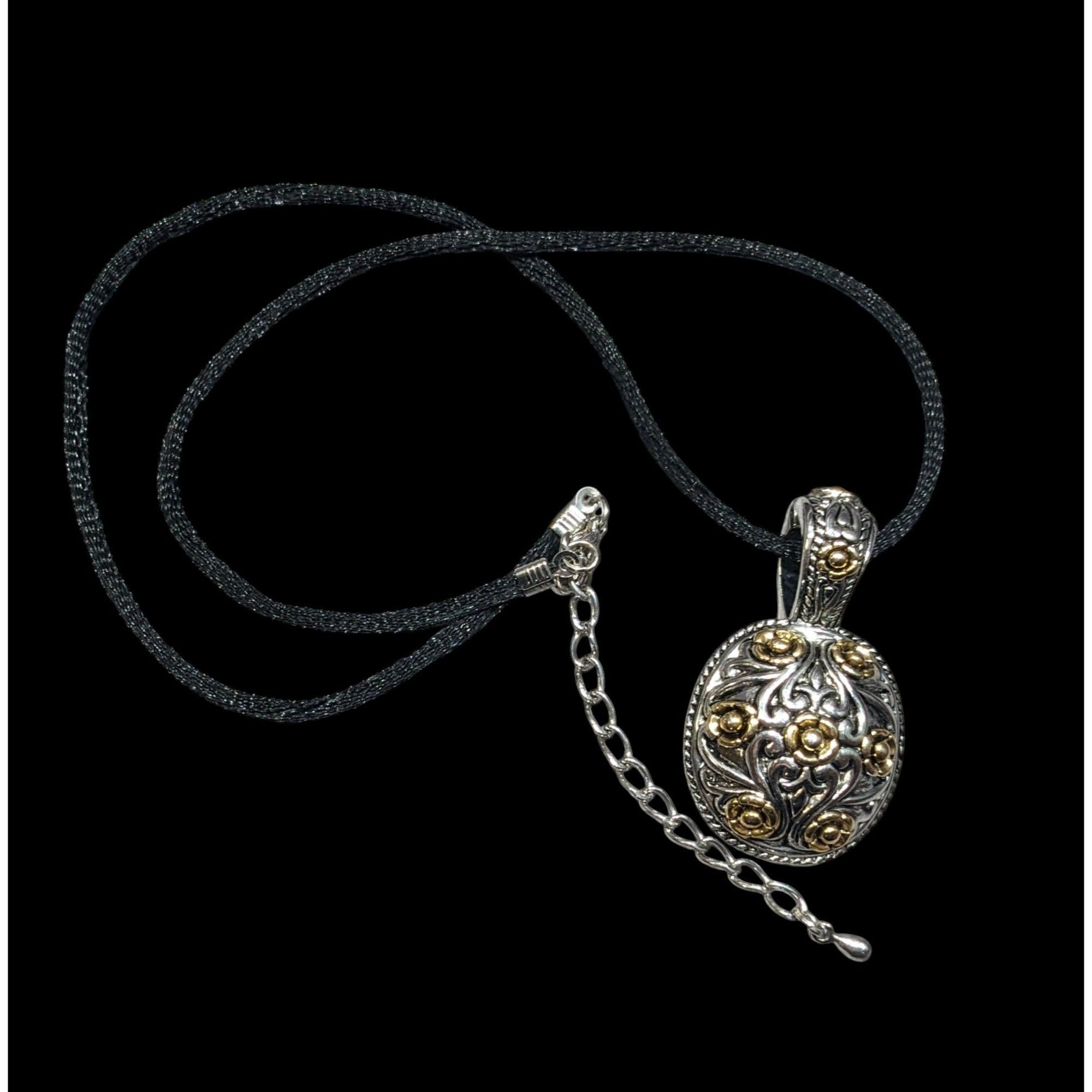 Other Elegant Fantasy Silver And Gold Tone Floral Pendant Necklace Size ONE SIZE - 1 Thumbnail