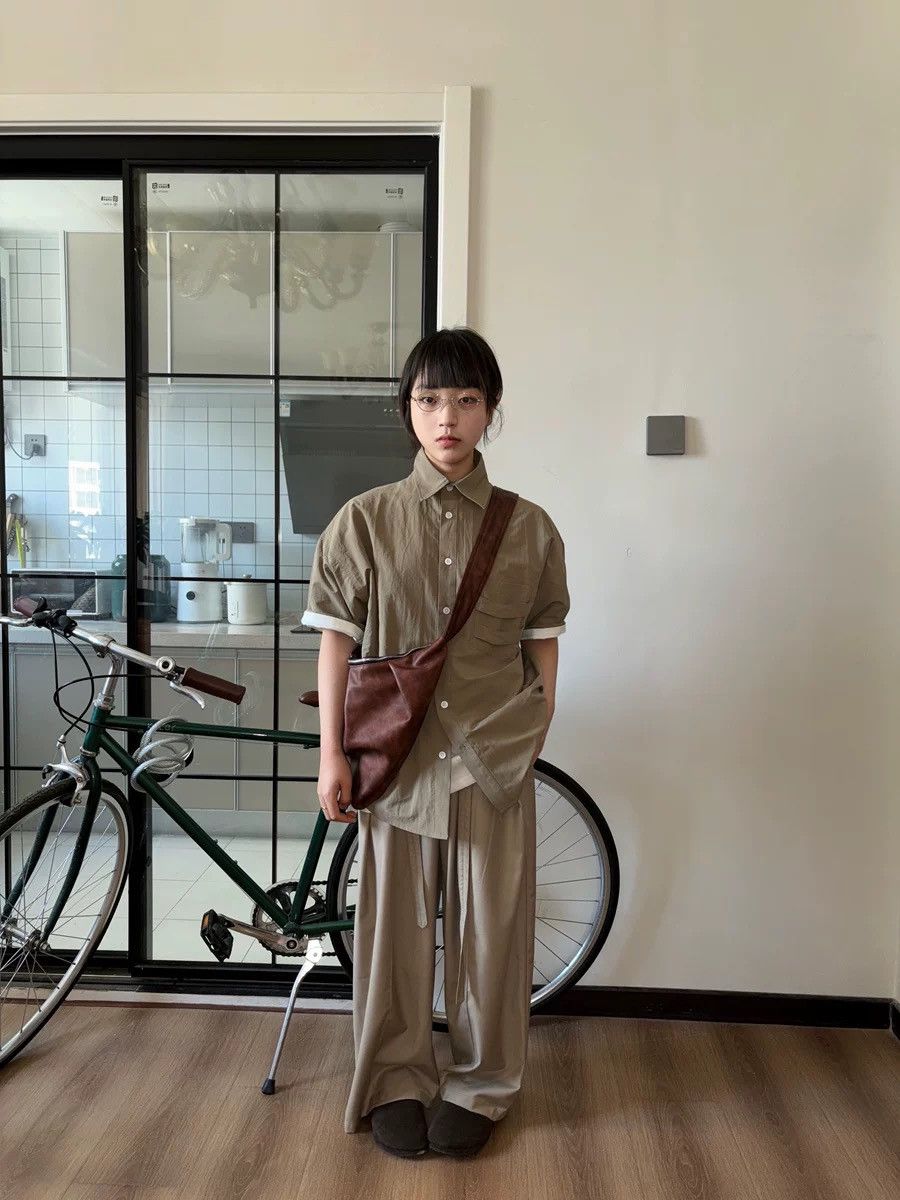 Japanese khaki loose wide-leg casual trousers