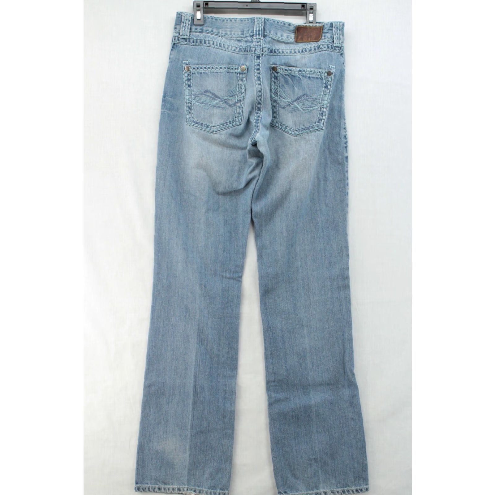 Wrangler Wrangler Rock 47 Jeans Men's 33x36 Blue Boot Cut Heavy Stitching Cowboy Rodeo Distressed 5-Pocket Denim Size US 33 - 7 Thumbnail