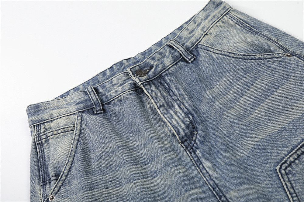 Vintage Loose-fitting men's punk gradient distressed jeans Size US 32 / EU 48 - 3 Thumbnail