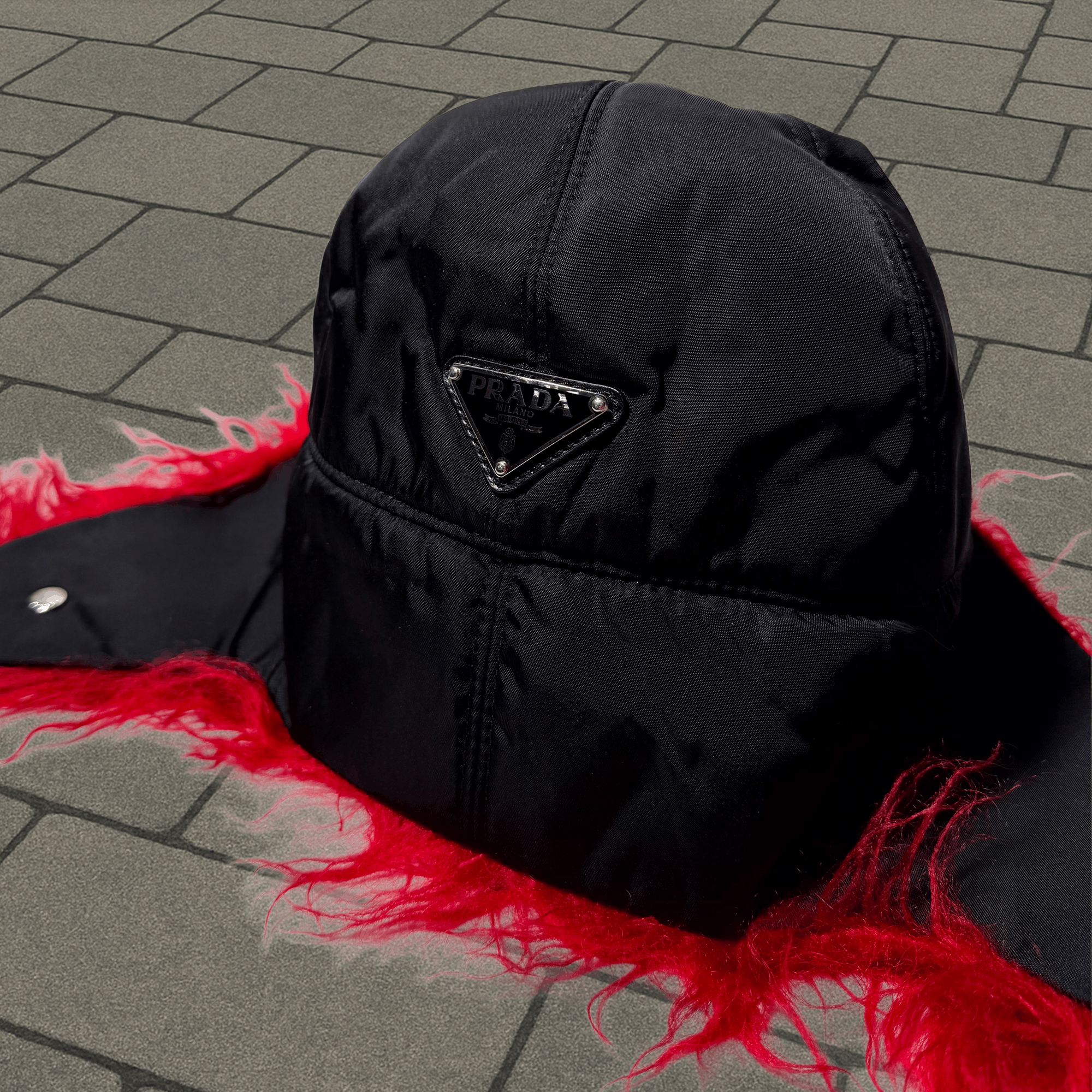Prada Prada Fur Logo Hat Size ONE SIZE - 2 Thumbnail