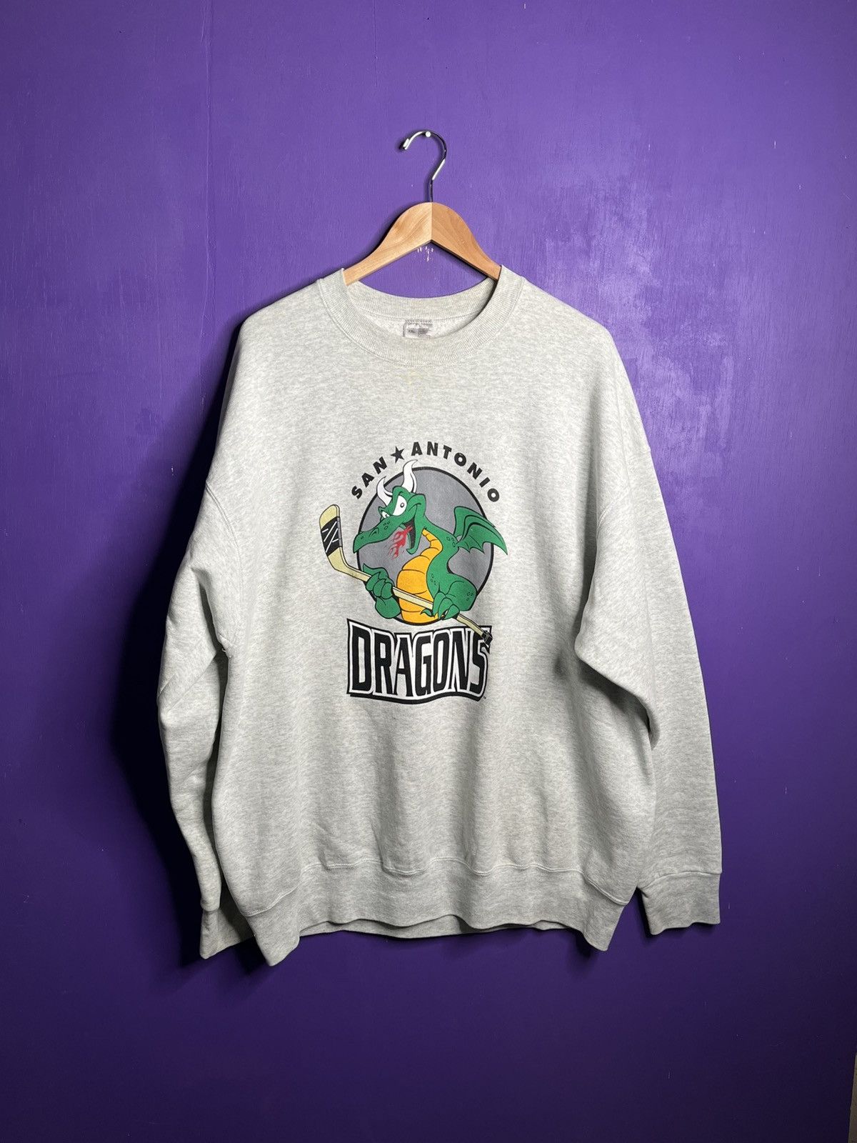 NHL × Vintage Vintage 90s San Antonio dragons hockey sweatshirt Size US XXL / EU 58 / 5 - 1 Thumbnail