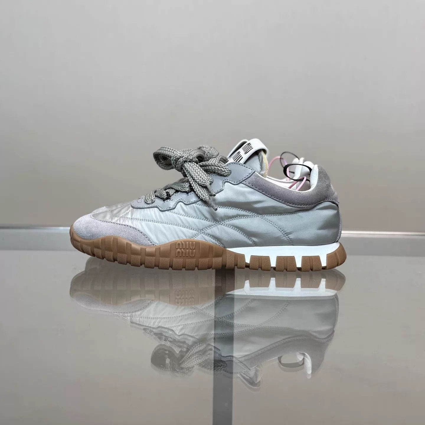 Miu Miu MIU MIU 26SS Tyre Cloud Gray Biscuit Trainer 36 Size US 5.5 / IT 35.5 - 5 Thumbnail