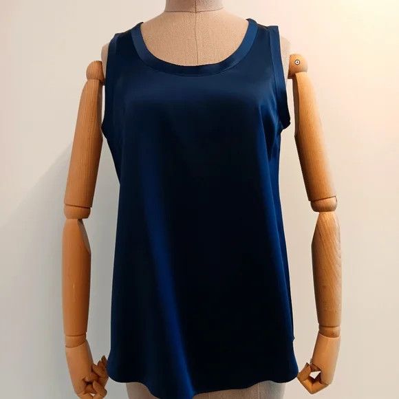 Lafayette 148 LAFAYETTE 148 Perla Luxe Blue Silk Charmeuse Blouse - (S) Size S / US 4 / IT 40 - 1 Thumbnail