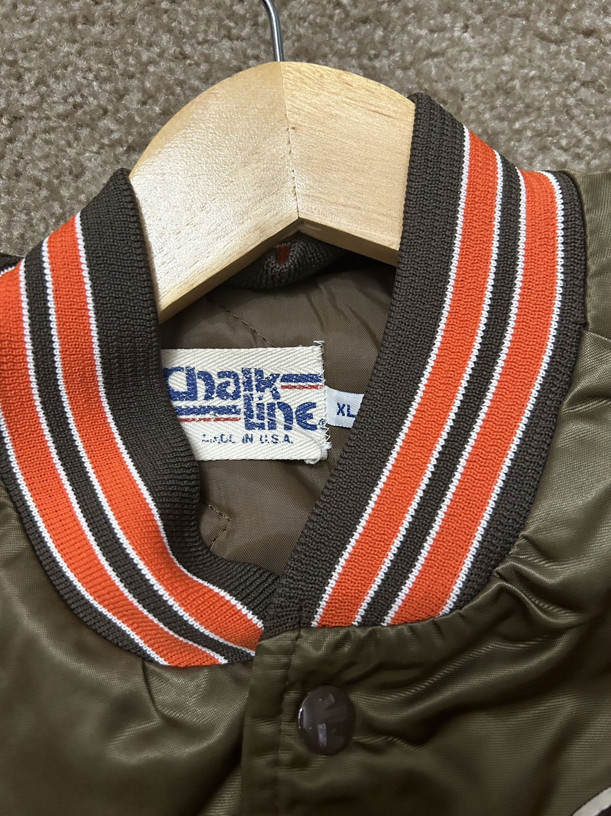 Chalk Line × NFL × Vintage Vintage 80s Cleveland Browns satin bomber jacket Size US XL / EU 56 / 4 - 4 Thumbnail