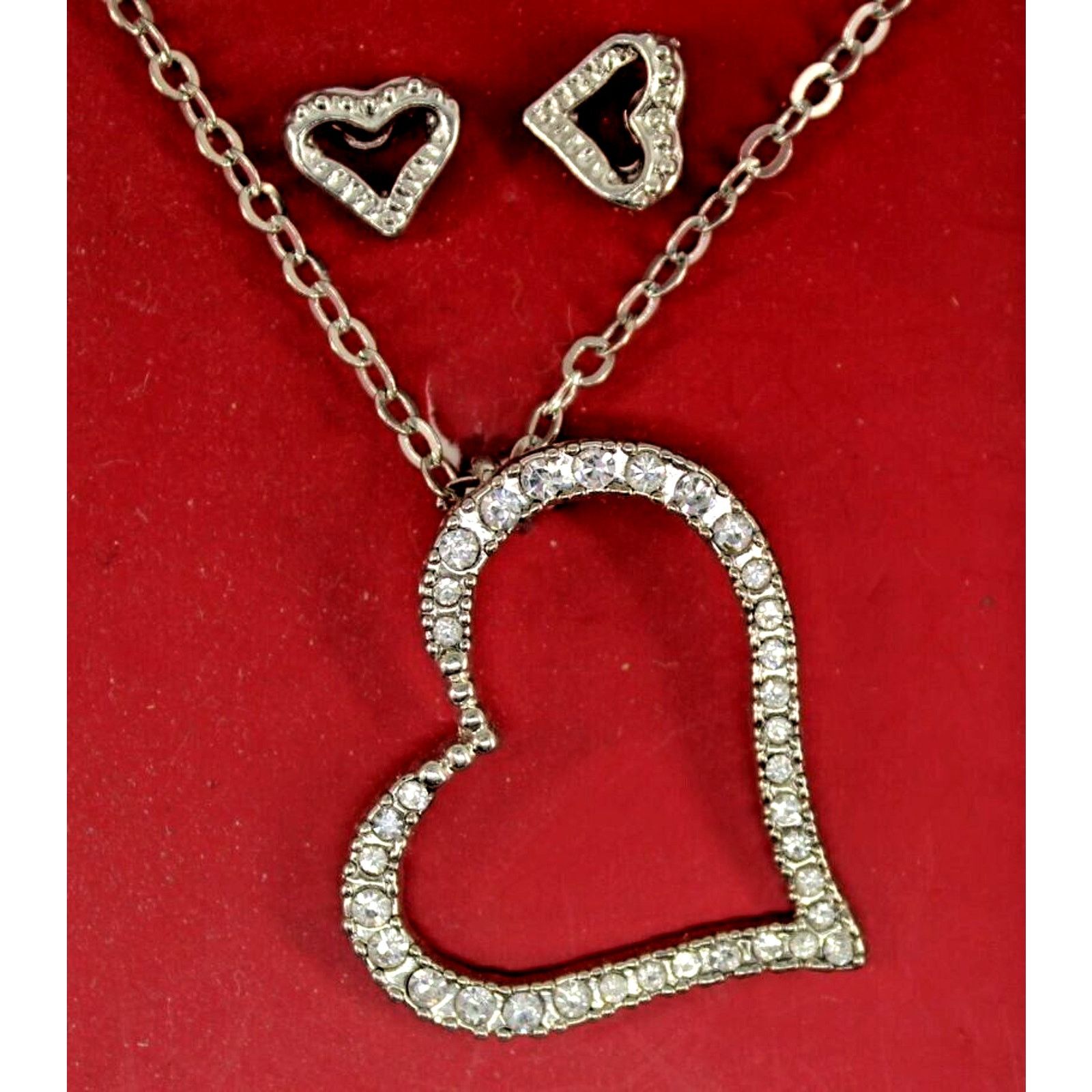 Other A Gift For You Necklace & Earring Set Crystal Heart 18-1/2" Size ONE SIZE - 2 Thumbnail
