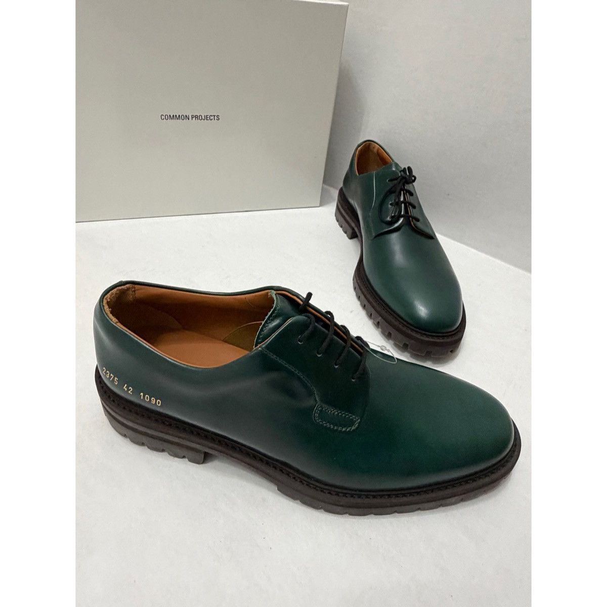 Common Projects COMMON PROJECTS DERBY GREEN SHOES Size US 9 / EU 42 - 1 Thumbnail