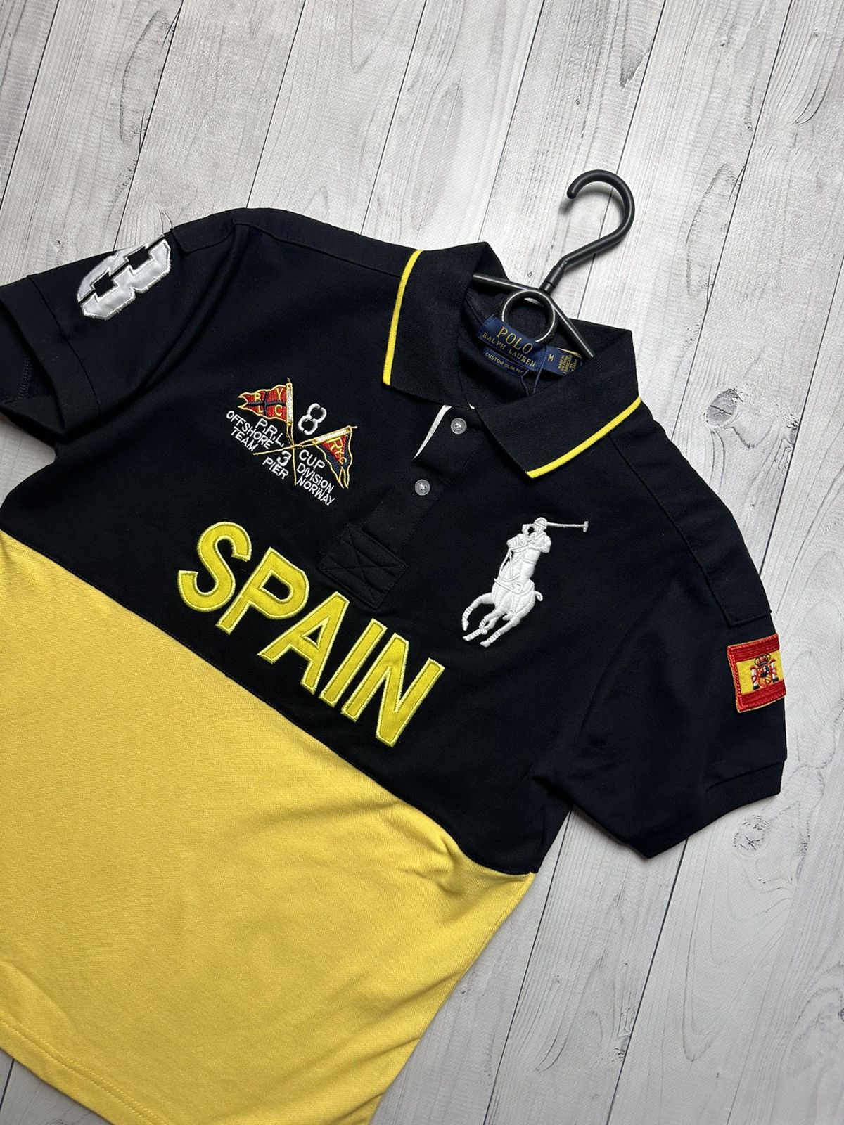 Vintage Vintage polo Ralph Lauren big logo Spain yellow rare S/M Size US M / EU 48-50 / 2 - 3 Thumbnail