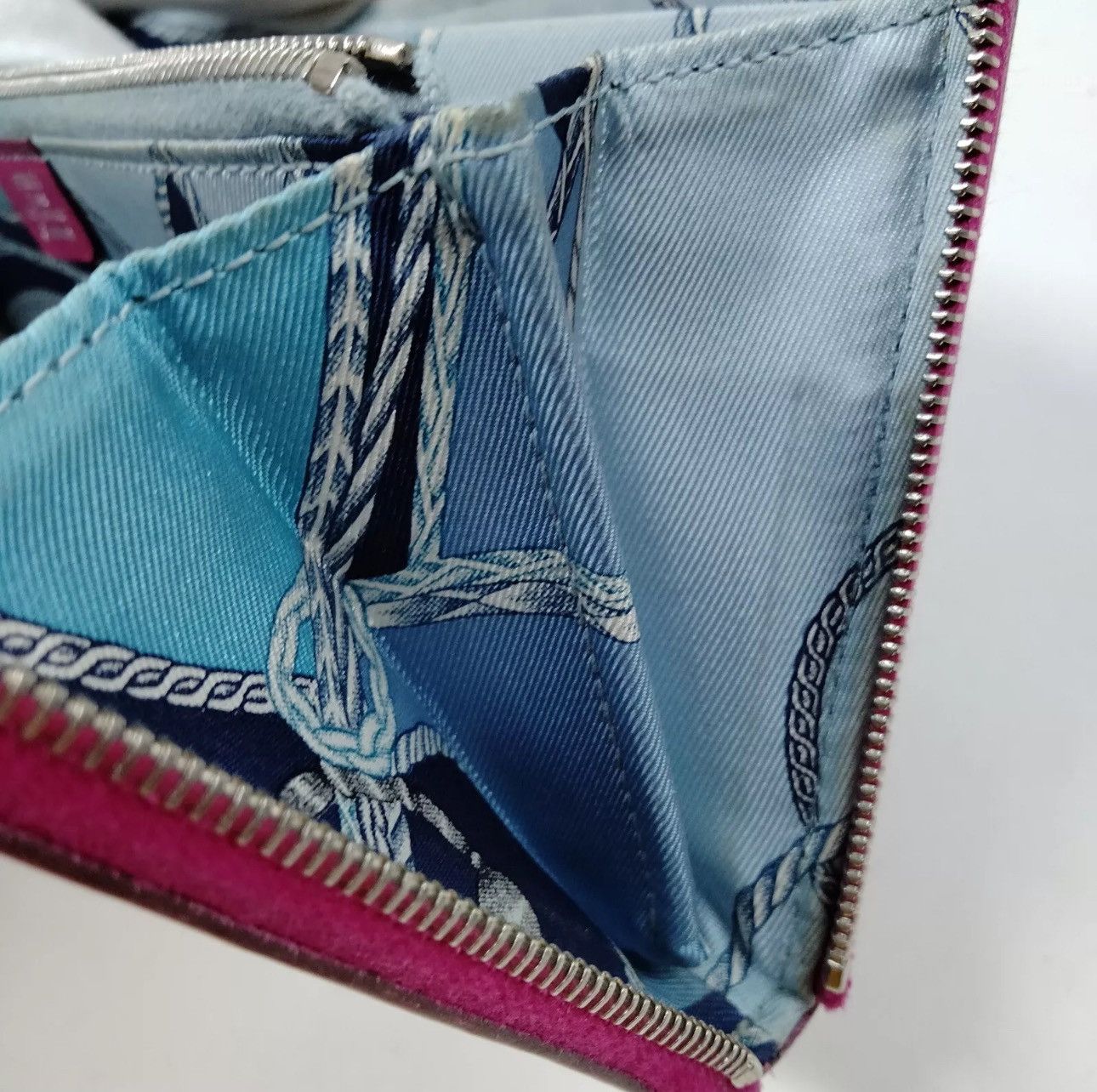 Hermes Hermes AZAP Long Pink Leather Silk Wallet Excellent Cond Size ONE SIZE - 8 Thumbnail