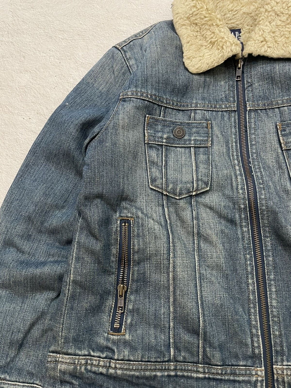 Japanese Brand 2000s Japanese Denim Fur Jacket Mudwash Y2K Japan If6was9 Size US S / EU 44-46 / 1 - 3 Thumbnail