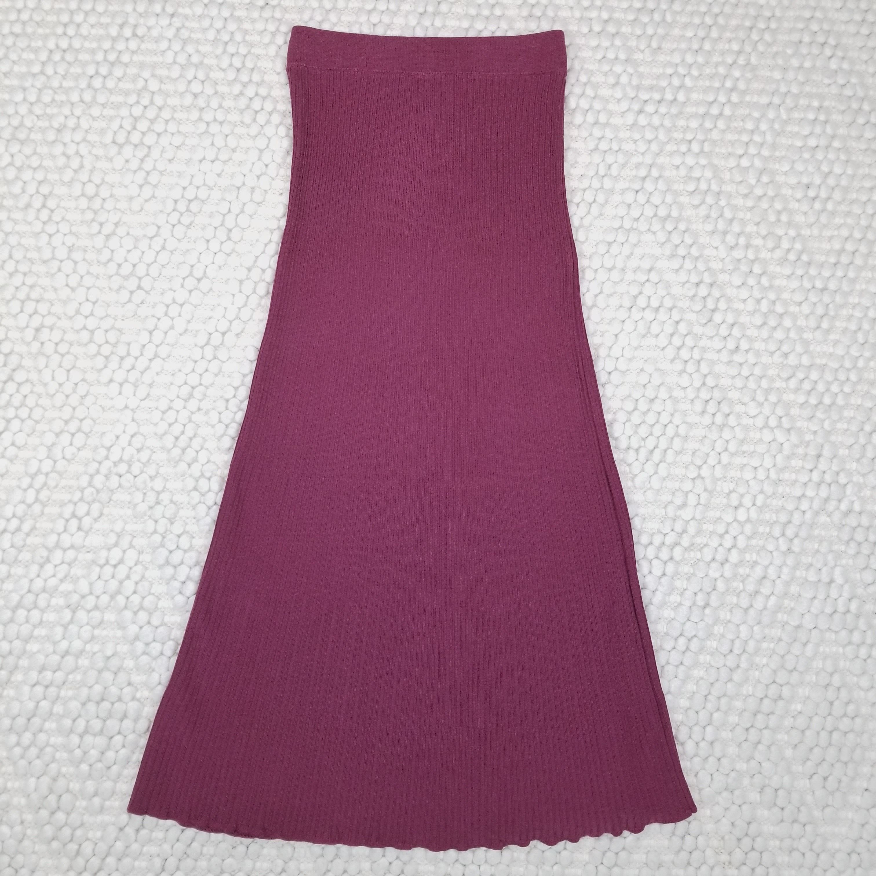 Free People Shine Bright Knit Maxi Skirt Burgundy Purple Sz Small Size 27" / US 4 / IT 40 - 6 Thumbnail