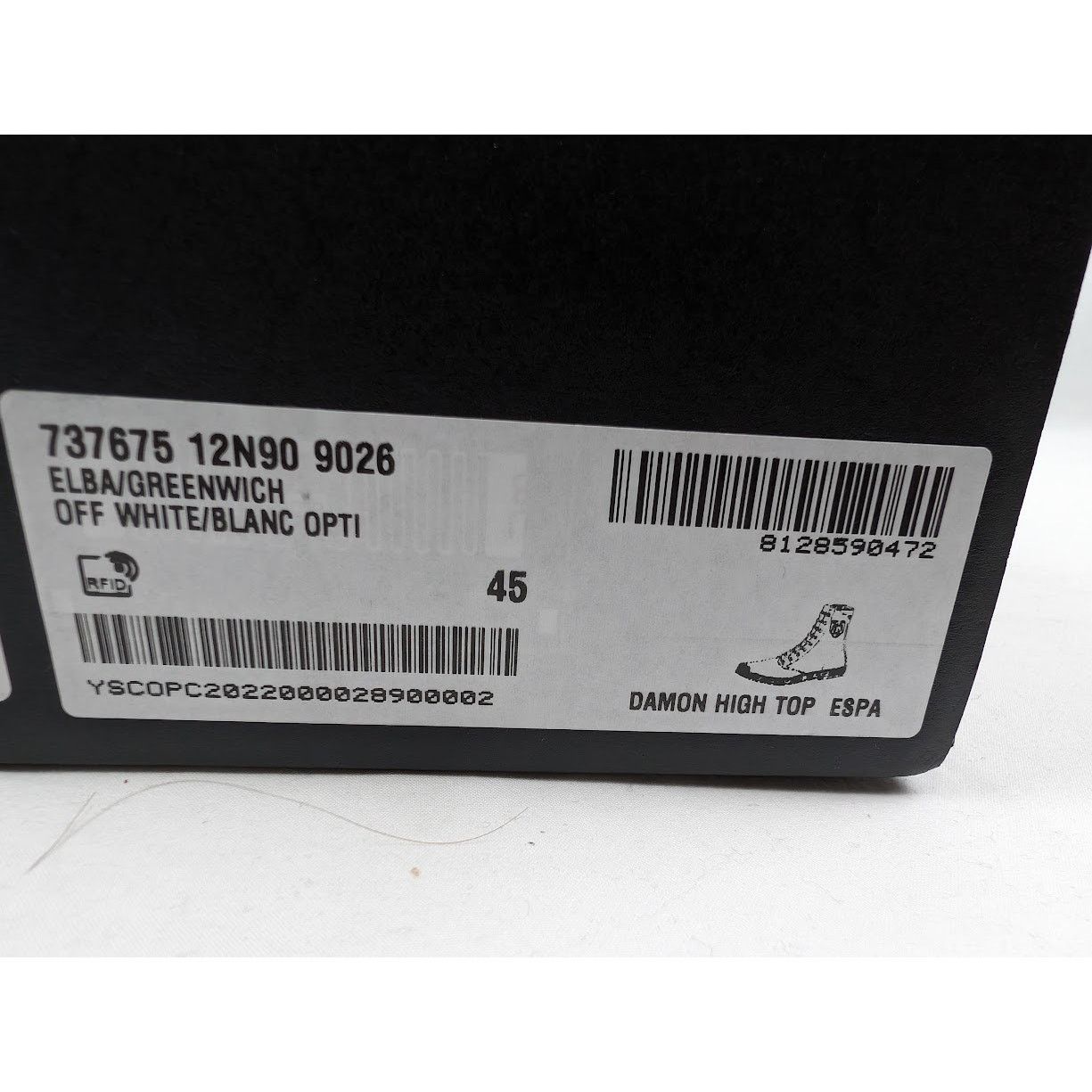 Saint Laurent Paris o1rshd1 Damon High-Top Sneakers in Off-White/Blanc Opti Size US 12 / EU 45 - 23 Thumbnail